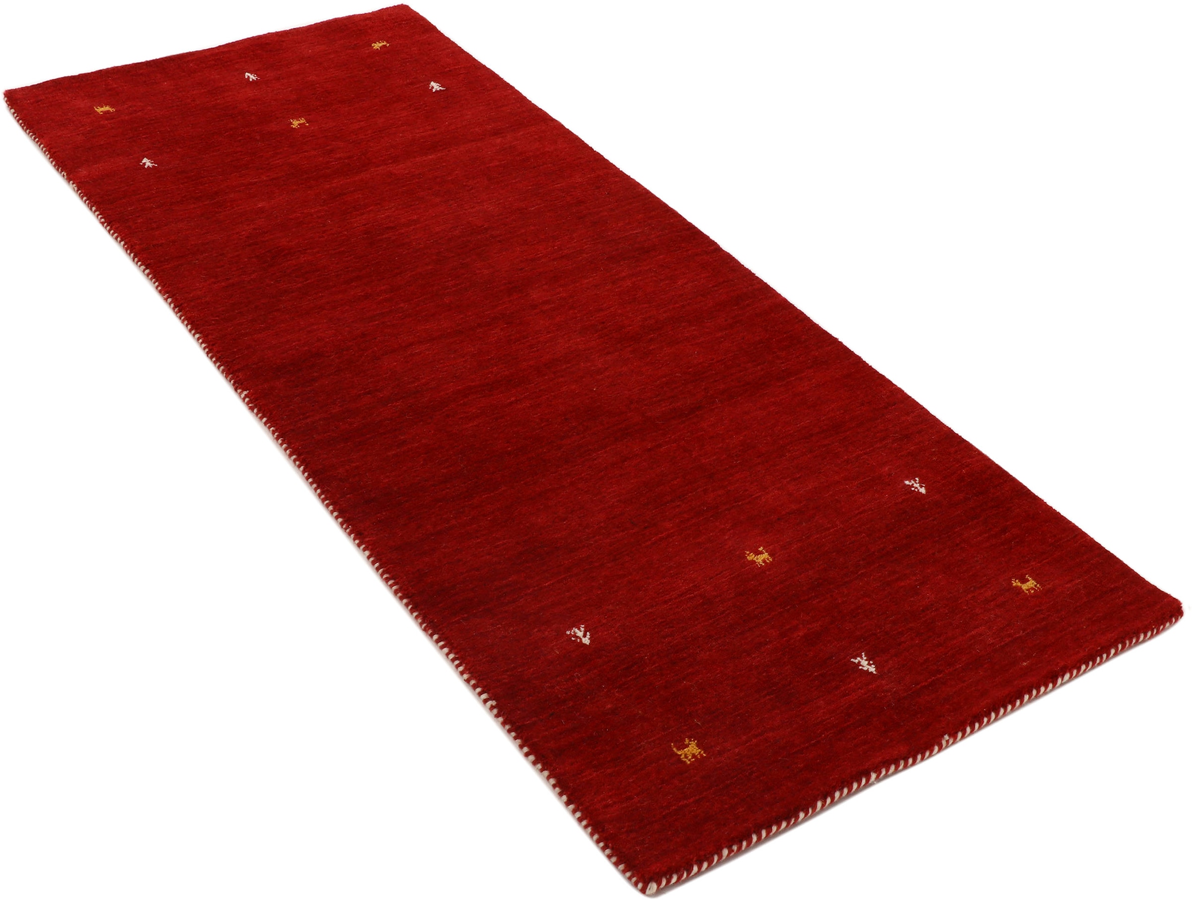 carpetfine Wollteppich »Gabbeh Uni, auch als Läufer erhältlich«, rechteckig, 15 mm Höhe, reine Wolle, handgewebt, Gabbeh Loom Tiermotiv, grosse Farbauswahl