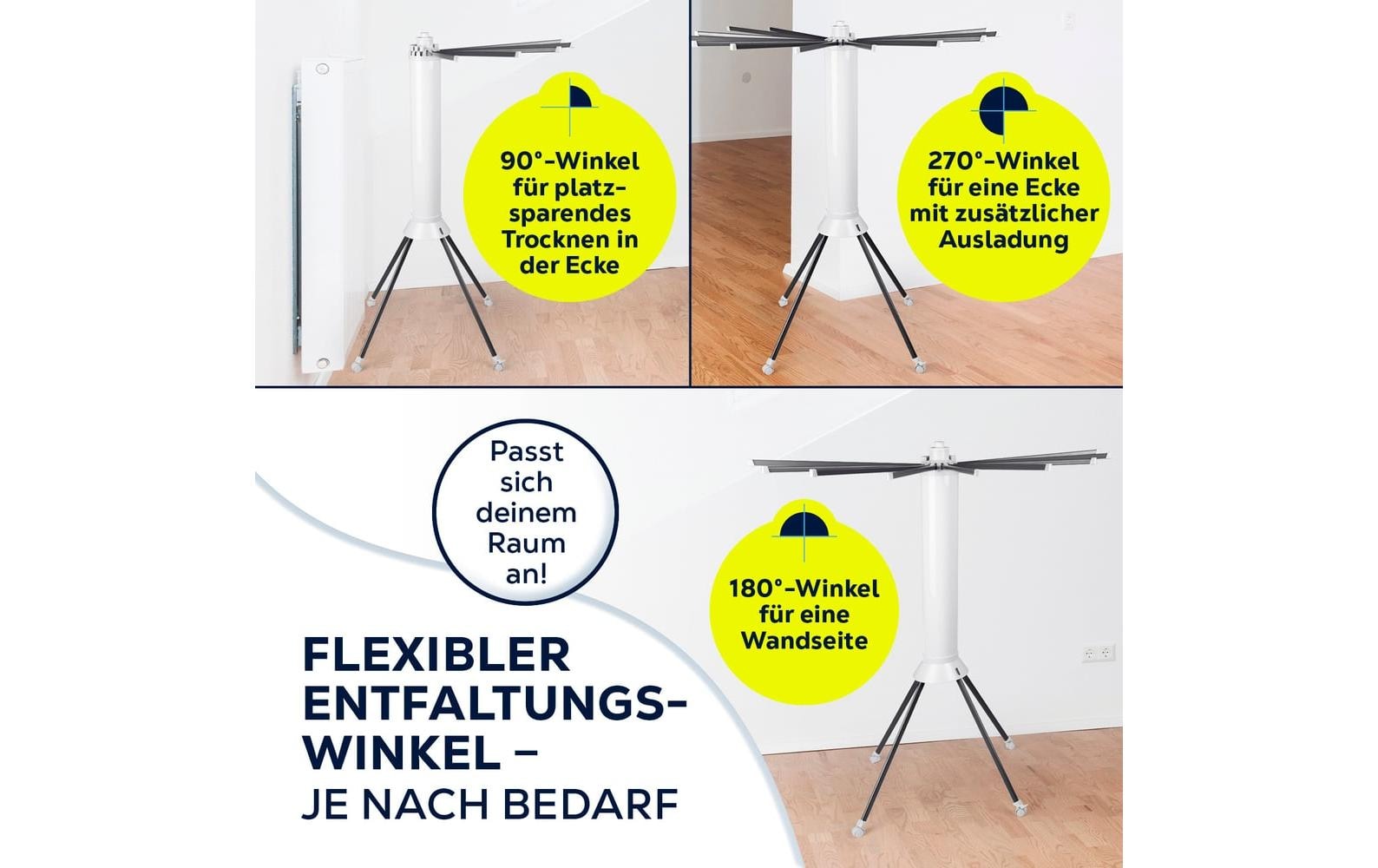 EASYmaxx Séchoir à linge »8 m Leine, 20 kg Wäsche« Wäscheständer mit ausziehbaren Armen