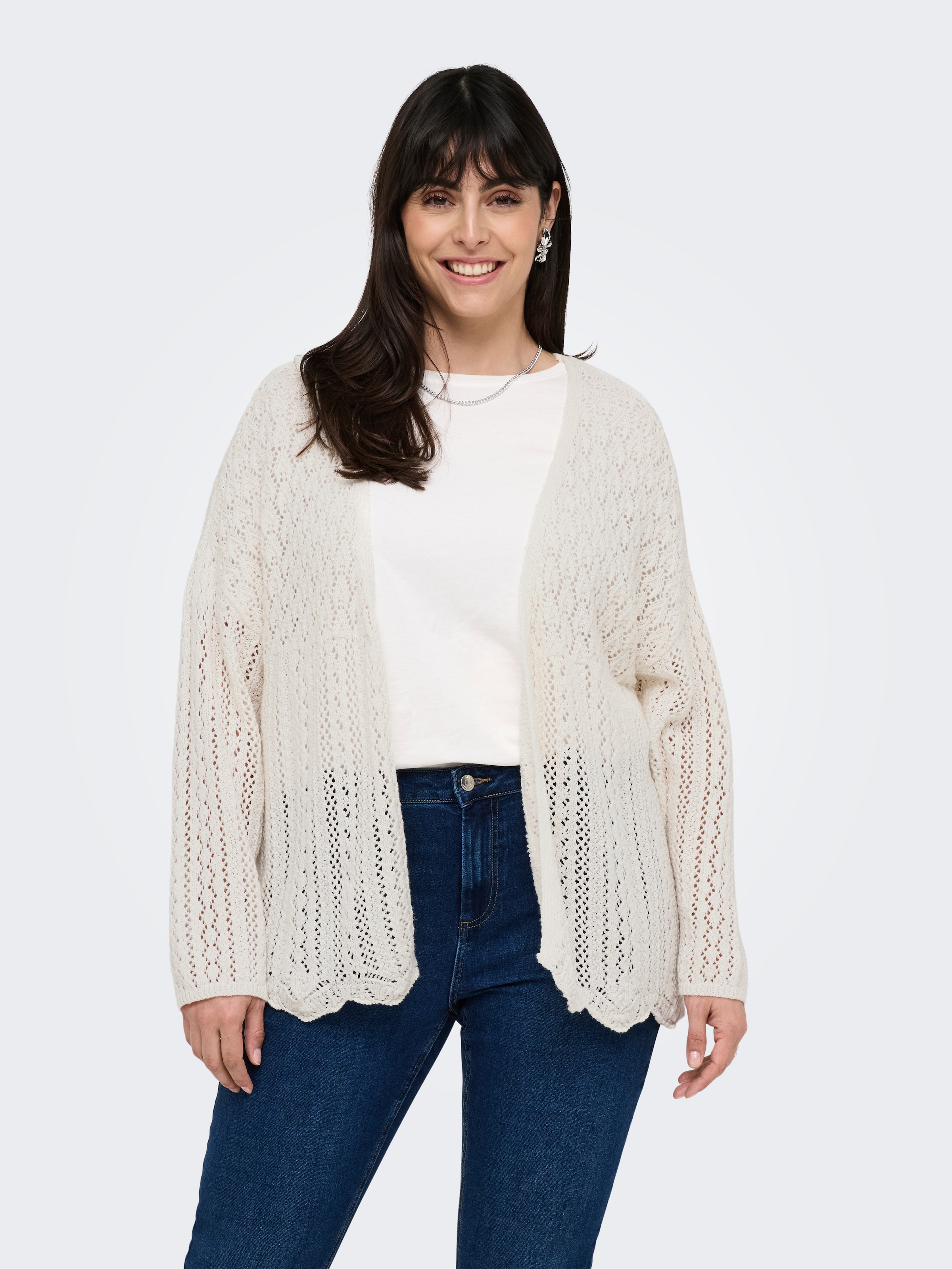 ONLY CARMAKOMA Strickjacke »CARNOLA 7/8 LIFE OPEN CARDIGAN KNT NOOS«