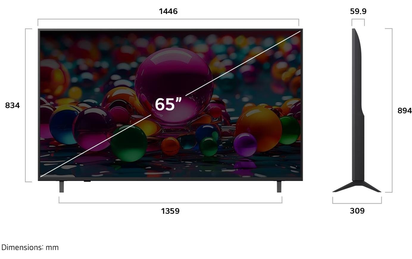 LG Téléviseur LCD-LED »65UA75006LA« 165 cm/65 ″