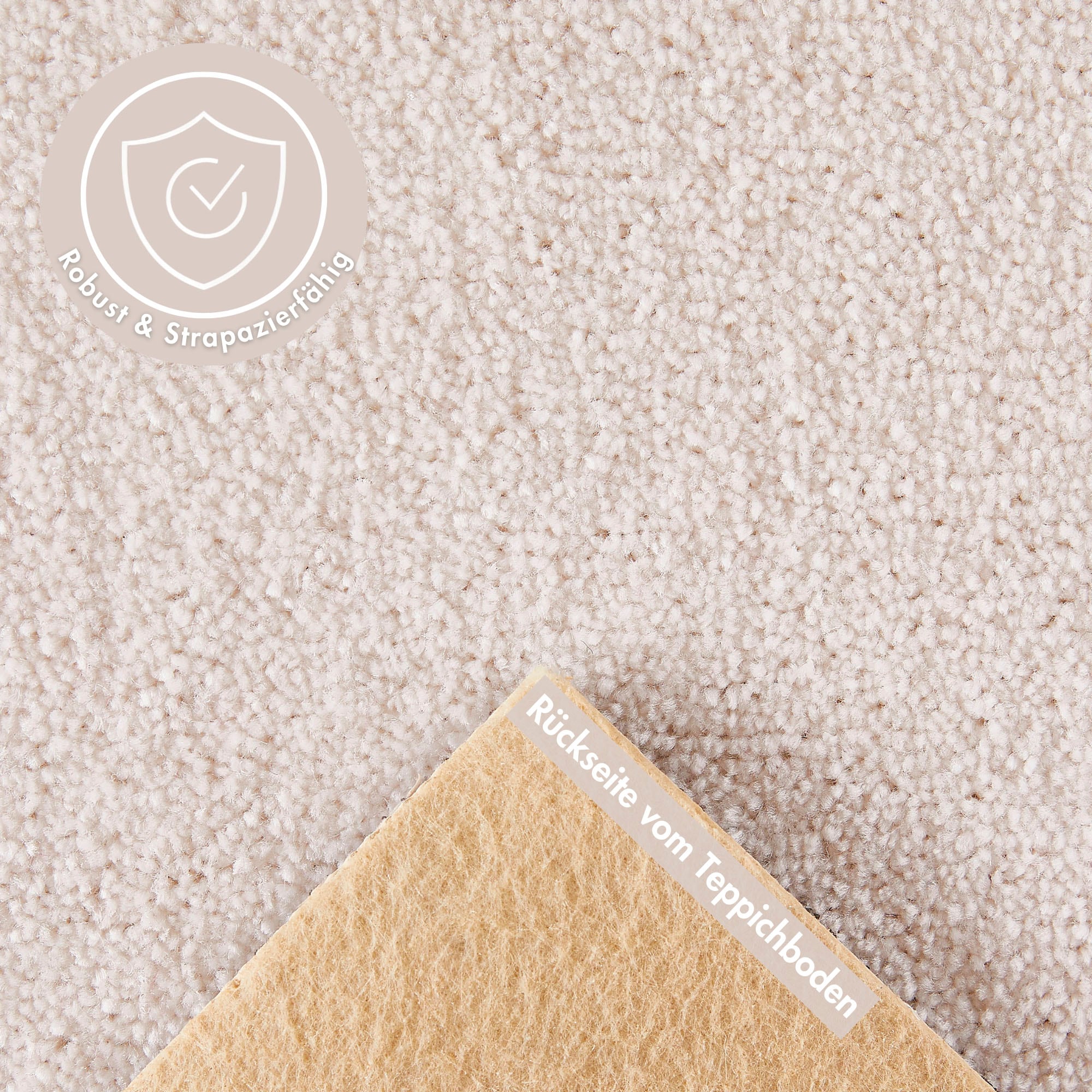 Andiamo Teppichboden »Sophie, Frisee-Velours, Made in Netherlands«, rechteckig, 4,5 mm Höhe, Uni Farben, Breite 400 cm oder 500 cm, strapazierfähig & pflegeleicht