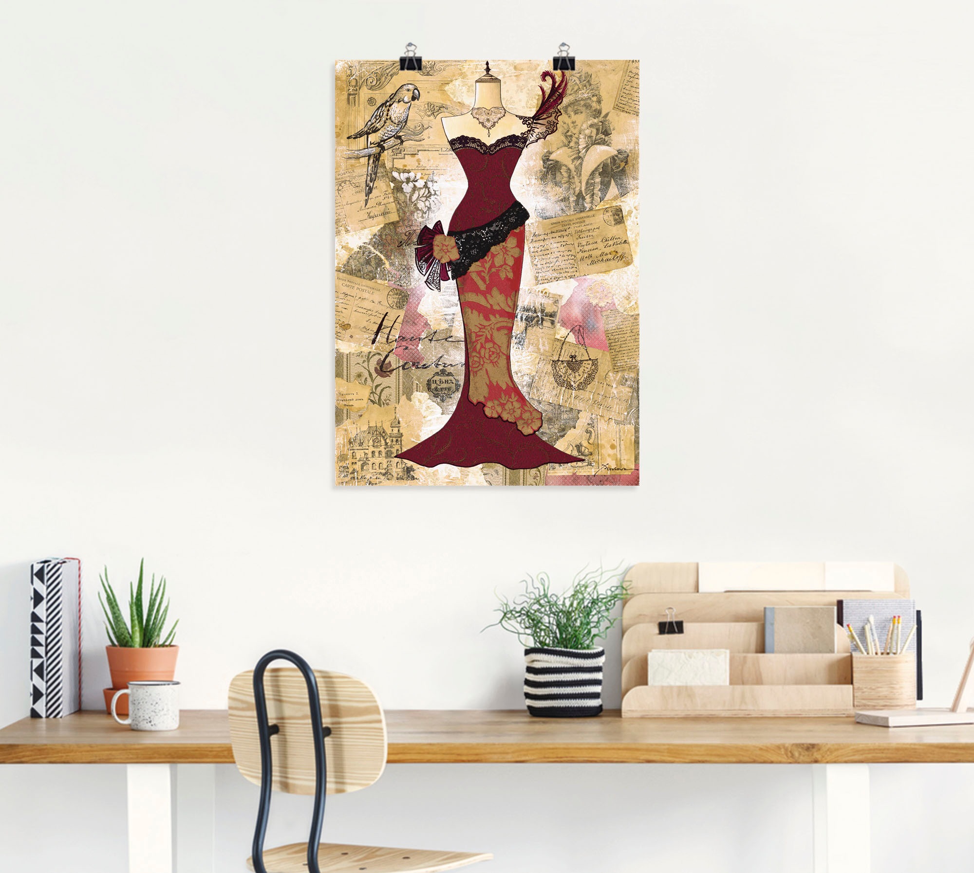 Artland Wandbild »Antikes Kleid - Collage«, Mode, (1 St.), als Alubild, Outdoorbild, Leinwandbild, Poster in verschied. Grössen
