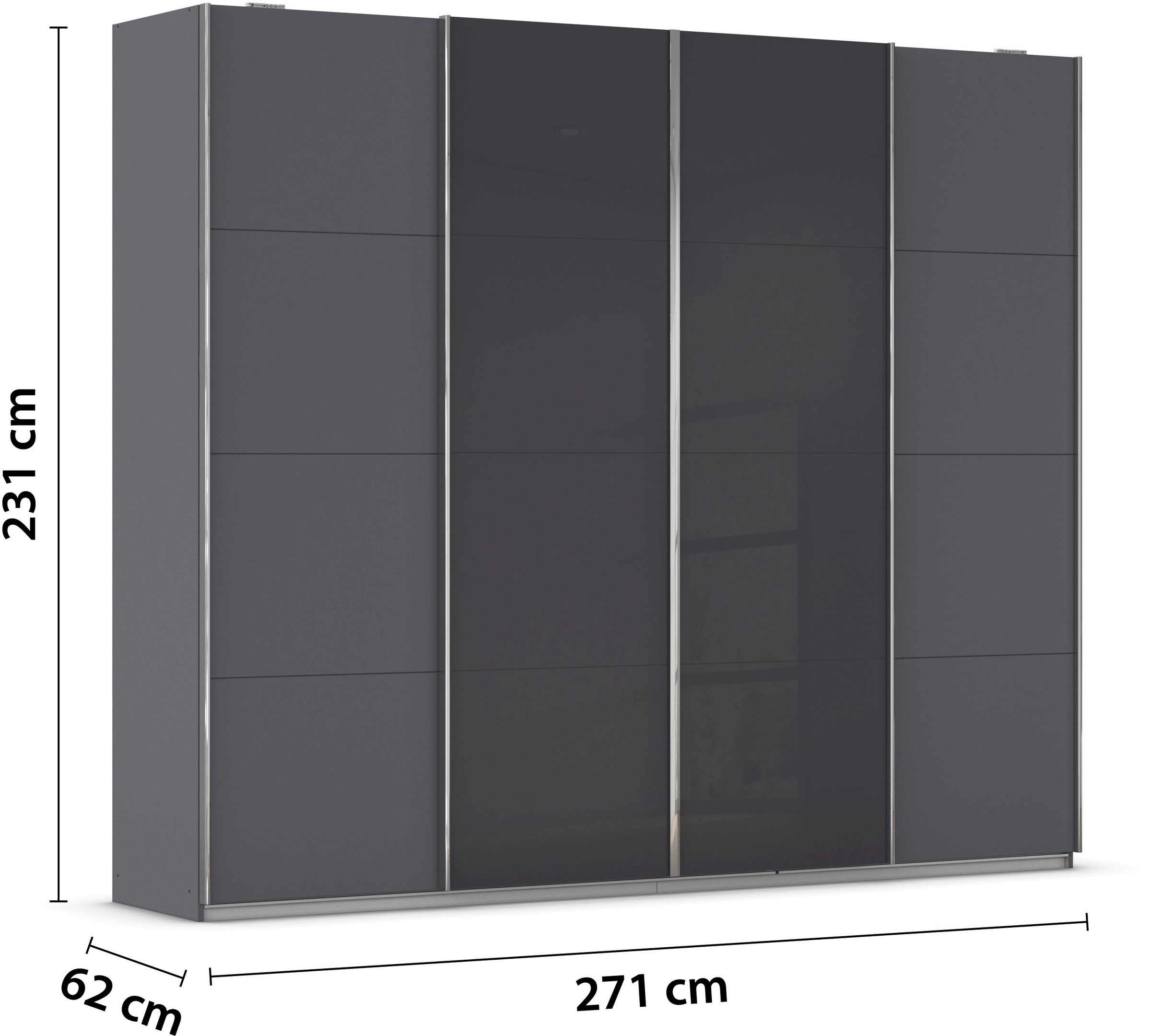 rauch Schwebetürenschrank »Kleiderschrank Schrank Garderobe Wäscheschrank Ankleide SYNCRONO« Breiten 271/316/361 cm Höhen 211/230 cm,  mit Synchronöffnung