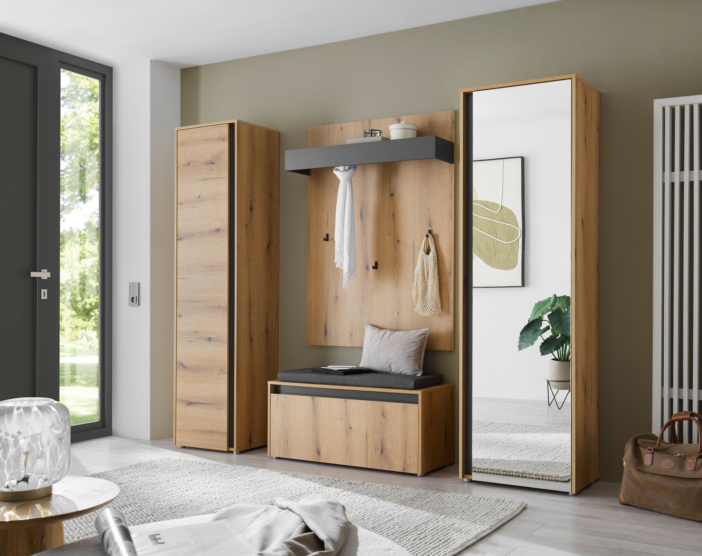 INOSIGN Garderobenschrank »GiRON/CiTY, moderner Schrank, Schuhschrank mit Stauraum« 9 Einlegeböden, 10 Fächer, Tür beidseitig montierbar, 50 cm breit