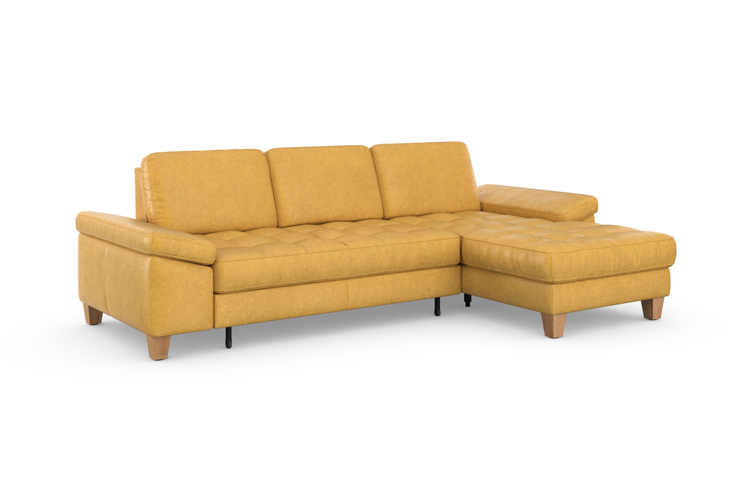 sit&more Ecksofa »Westham L-Form«, mit Recamiere, mit oder ohne Bettfunktion, Bettkasten, Füsse Eiche