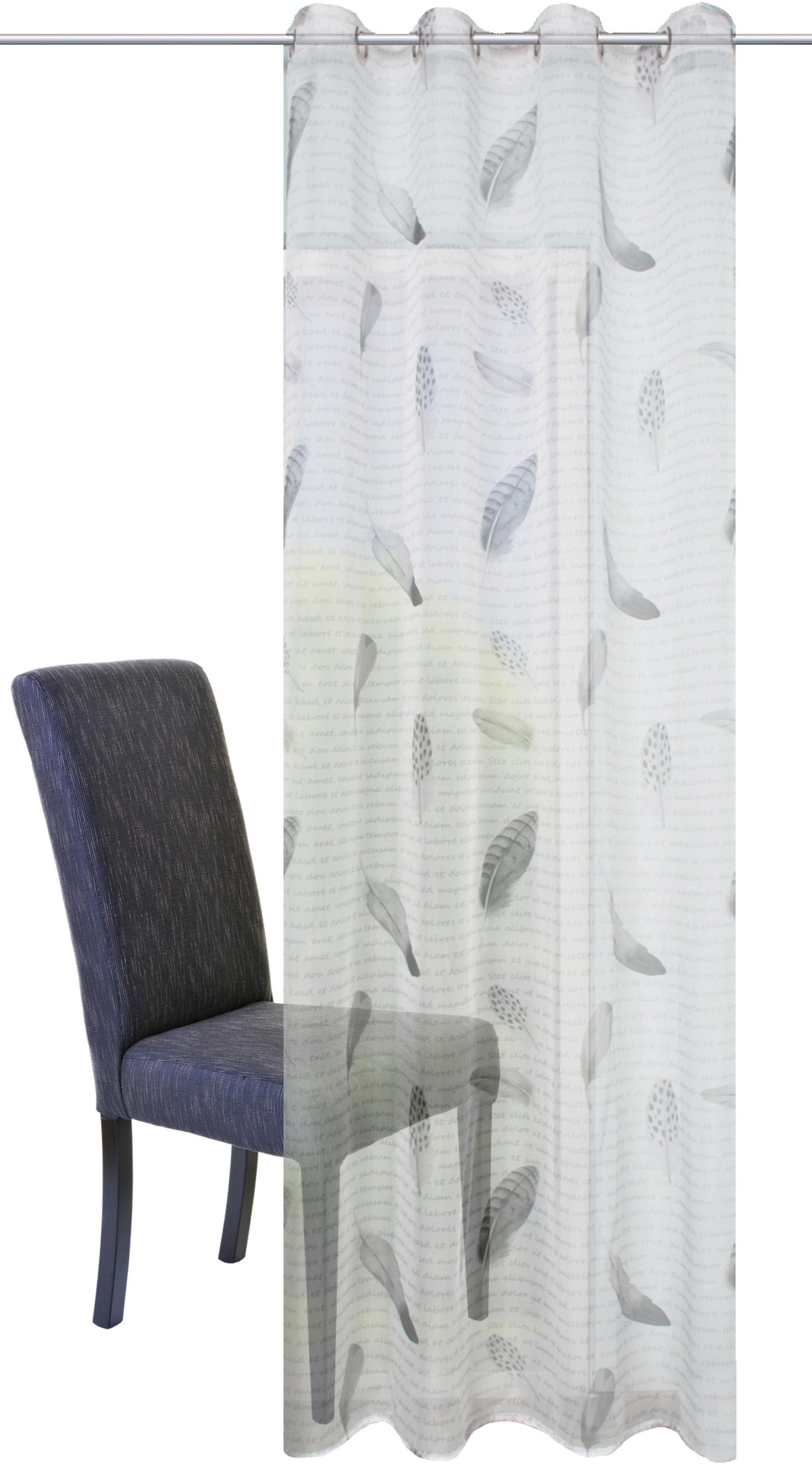 Image of HOME WOHNIDEEN Gardine »PRIMAVERA«, (1 St.), HxB: 245x140, Romantischer Ösenschal bei Ackermann Versand Schweiz