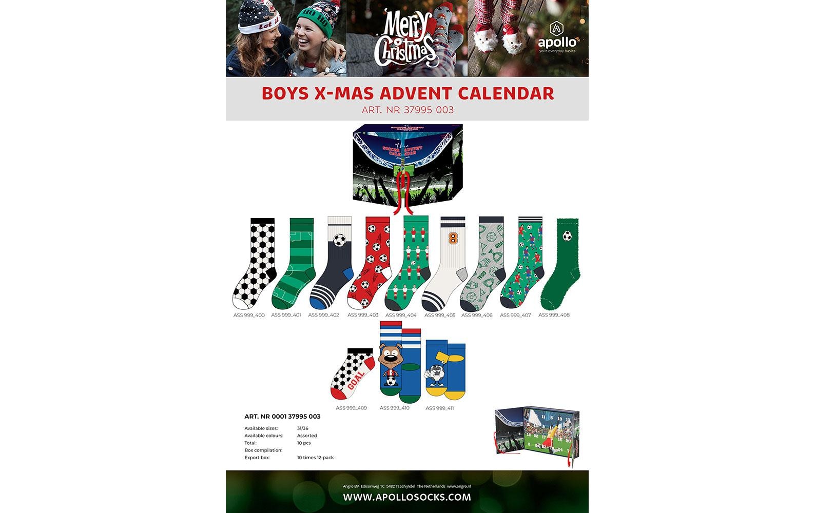   Calendrier de l'Avent »Adventskalender Socken Kinder, Fussball, 31-36«