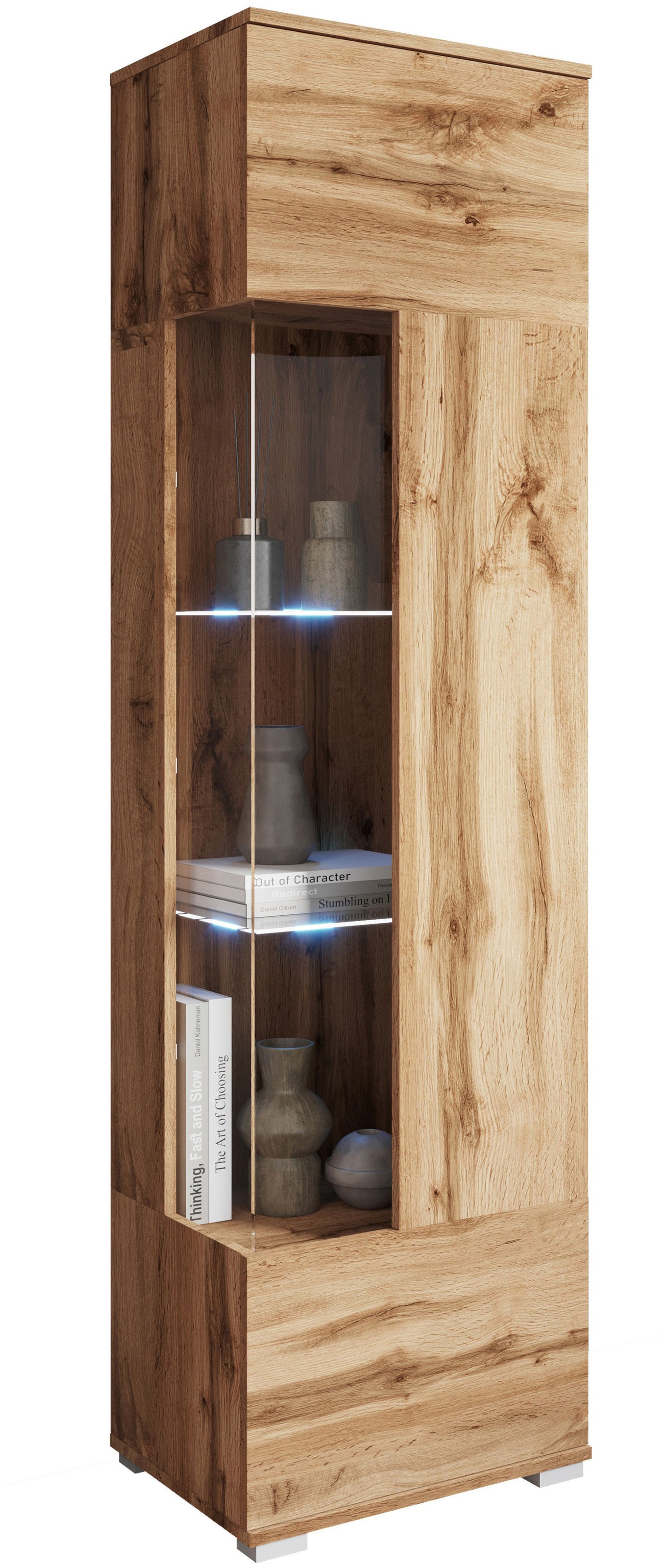 GOODproduct Vitrine »Kenia, stehend und hängend, Türanschlag wechselbar« 1 Stk. tlg. Vitrineschrank mit Glastüren 160 cm Höhe