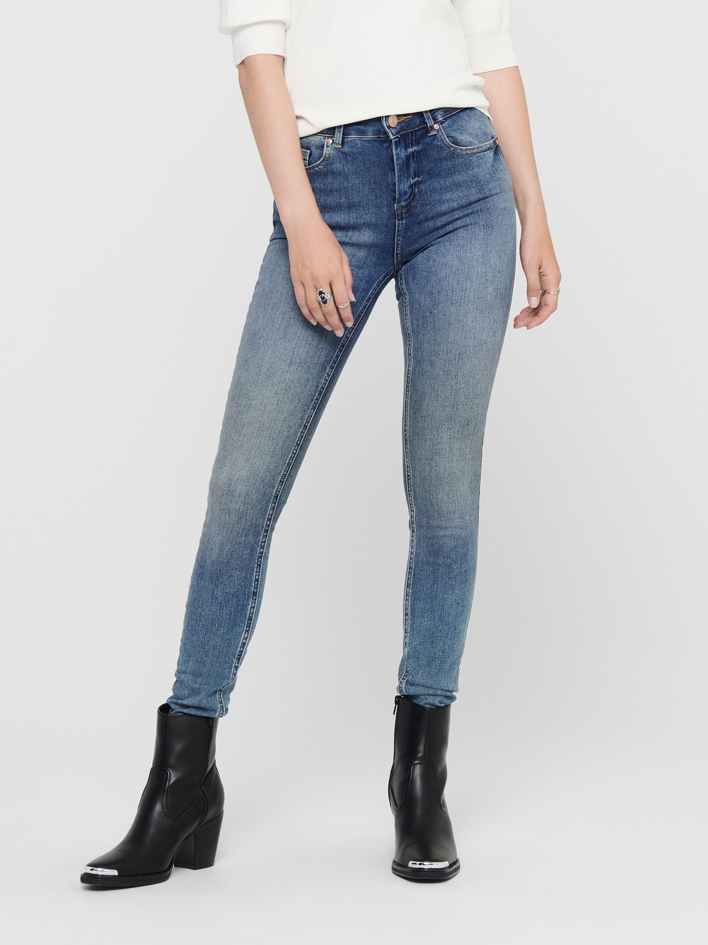 Image of ONLY Skinny-fit-Jeans "ONLBLUSH MID SKINNY BB ANA0005" Baumwollmischung, skinny fit
