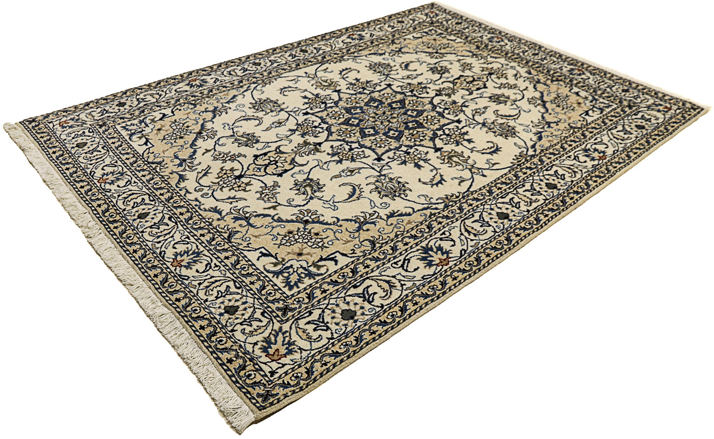 Image of morgenland Orientteppich »Perser - Nain - 232 x 165 cm - beige«, rechteckig, 12 mm Höhe, Wohnzimmer, Handgeknüpft, Einzelstück mit Zertifikat bei Ackermann Versand Schweiz