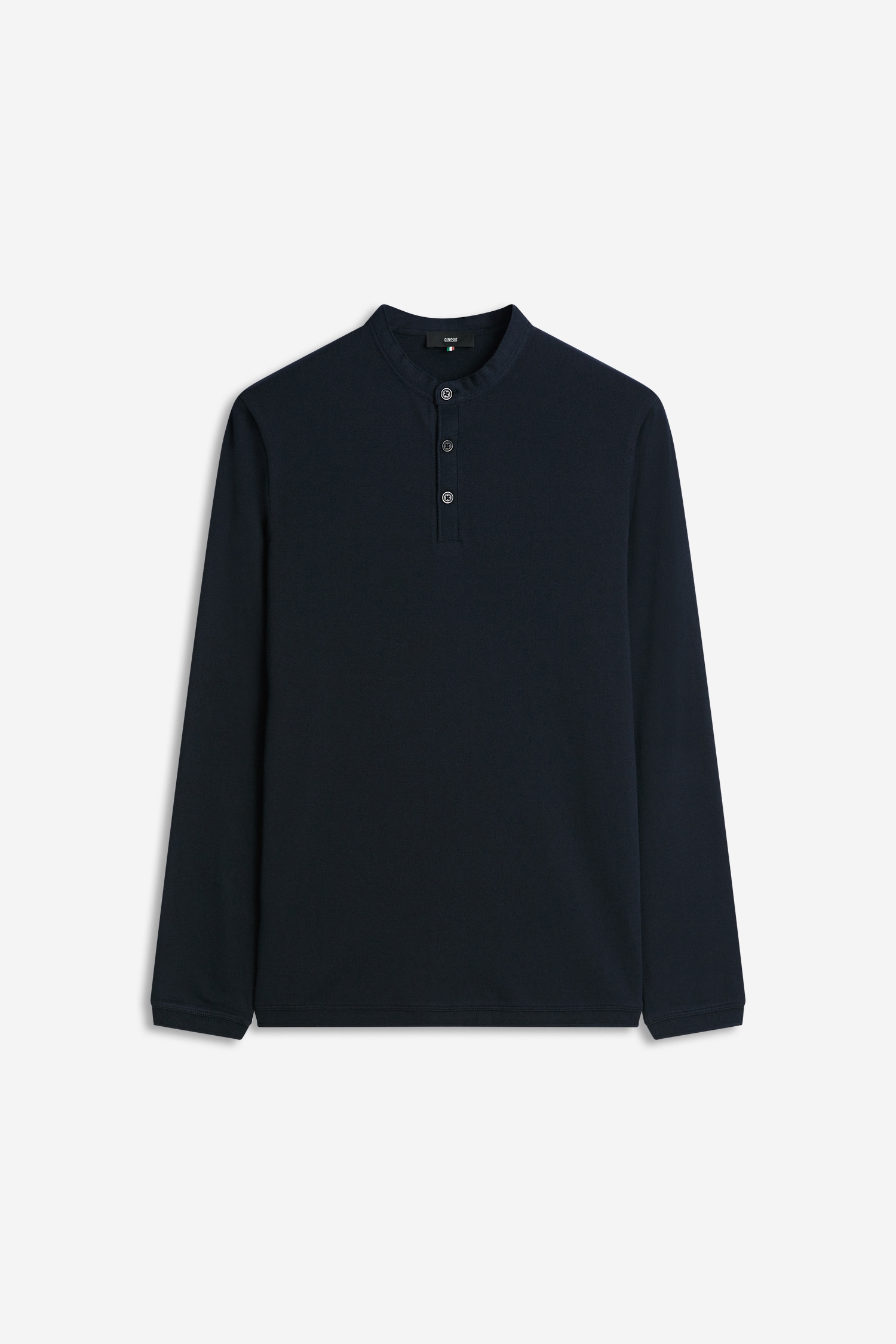 Cinque T-shirt à manches longues »CIBADO« col montant, coupe slim, pur coton