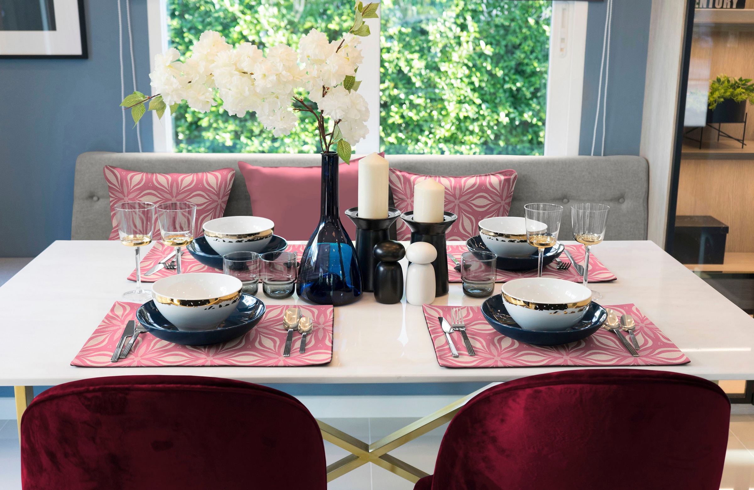 Image of Adam Platzset "Retro Floret" GOTS organic,zertifiziert durch CERES 0242