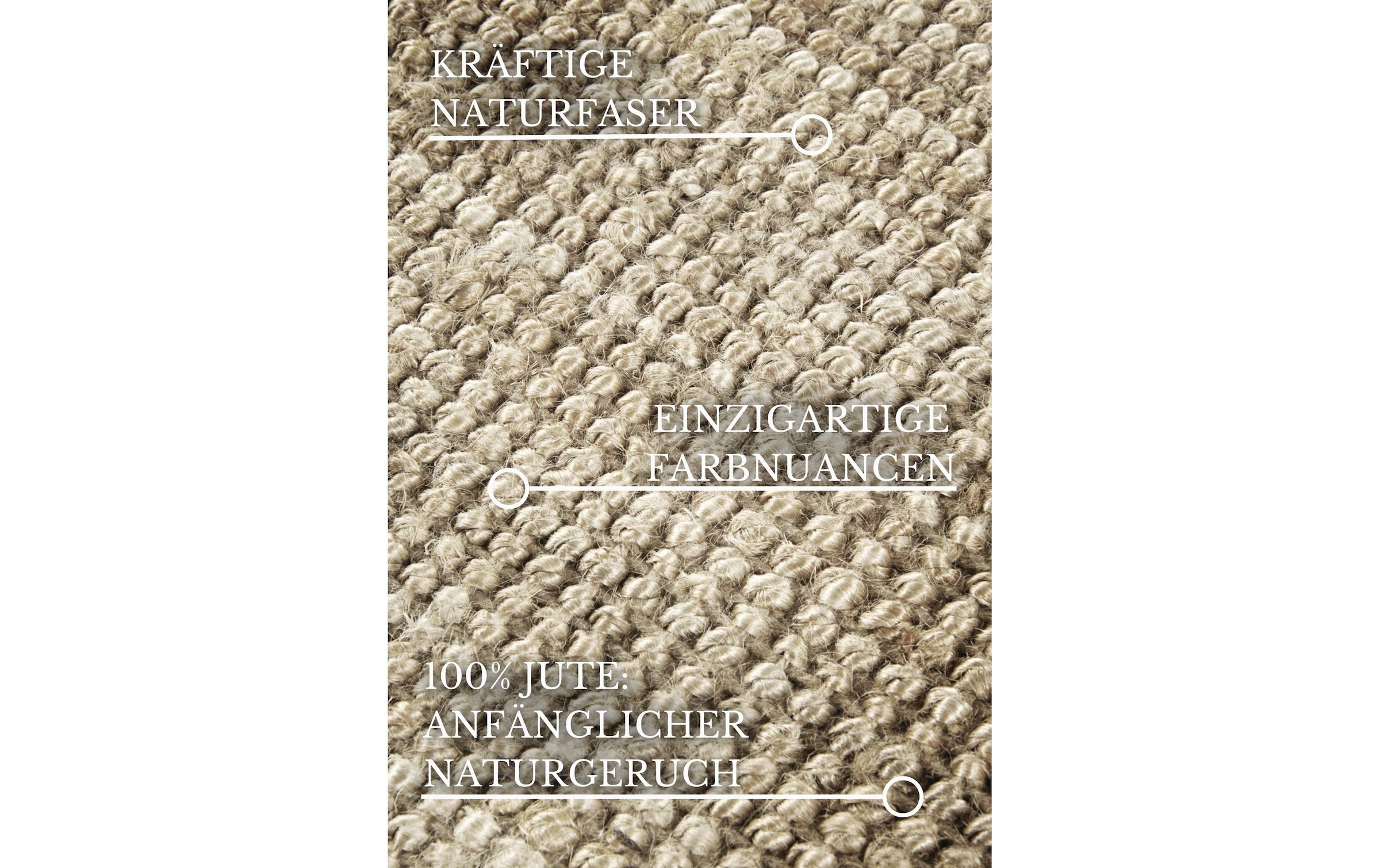 Villeroy & Boch Tapis »Rosalie Juteteppich« Rectangulaire 10 mm Höhe Läufer, 100% Jute, Natur, Wohnzimmer, Esszimmer, Schlafzimmer, GRS
