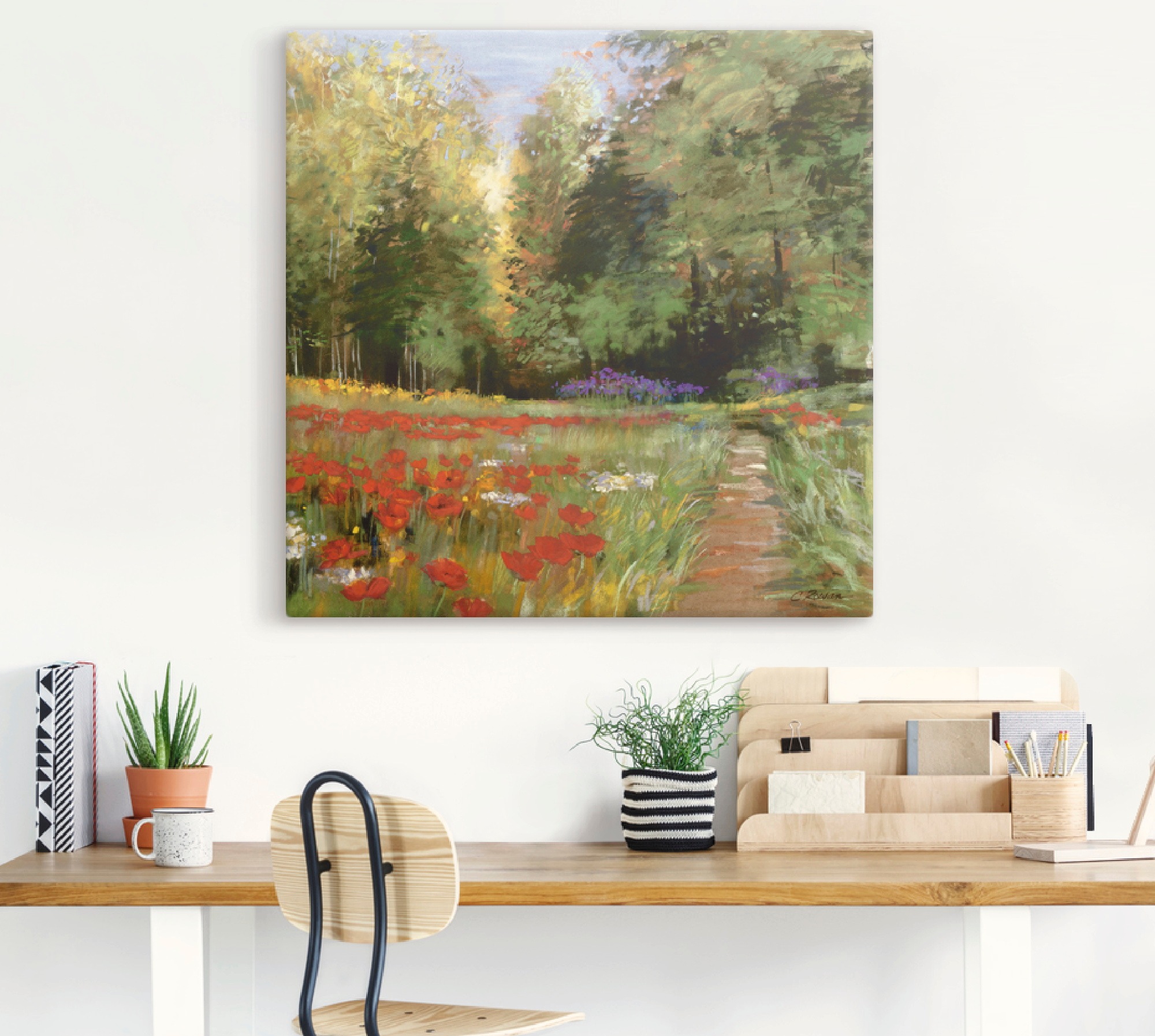 Image of Artland Wandbild »Blumenfeld«, Wiesen & Bäume, (1 St.), in vielen Grössen & Produktarten -Leinwandbild, Poster, Wandaufkleber / Wandtattoo auch für Badezimmer geeignet bei Ackermann Versand Schweiz