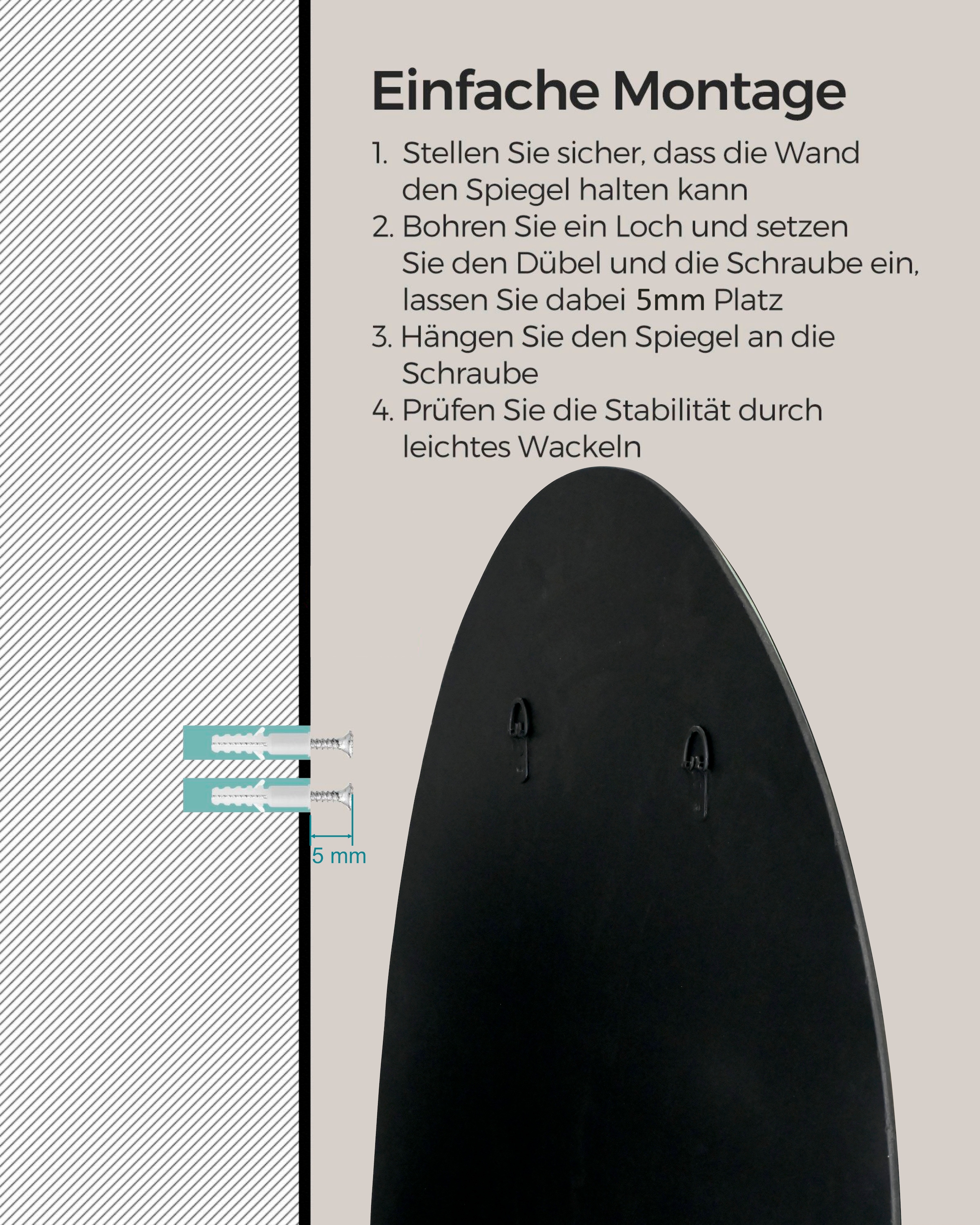 s.Oliver Miroir mural »Lucee« ovalförmig, ca. 88,5x59cm, mattierter dezenter Rahmen