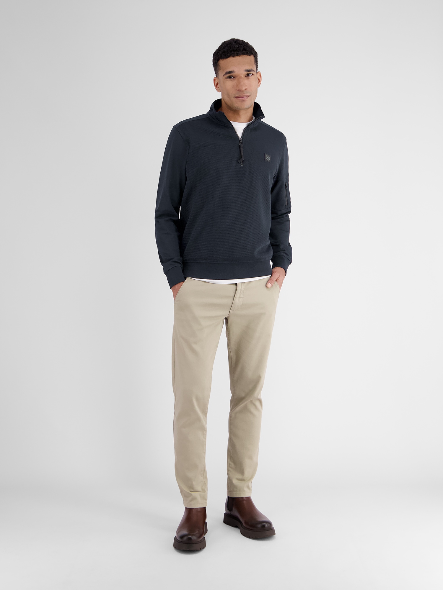 LERROS Sweatshirt »Herren Sweatshirt mit Troyerkragen«
