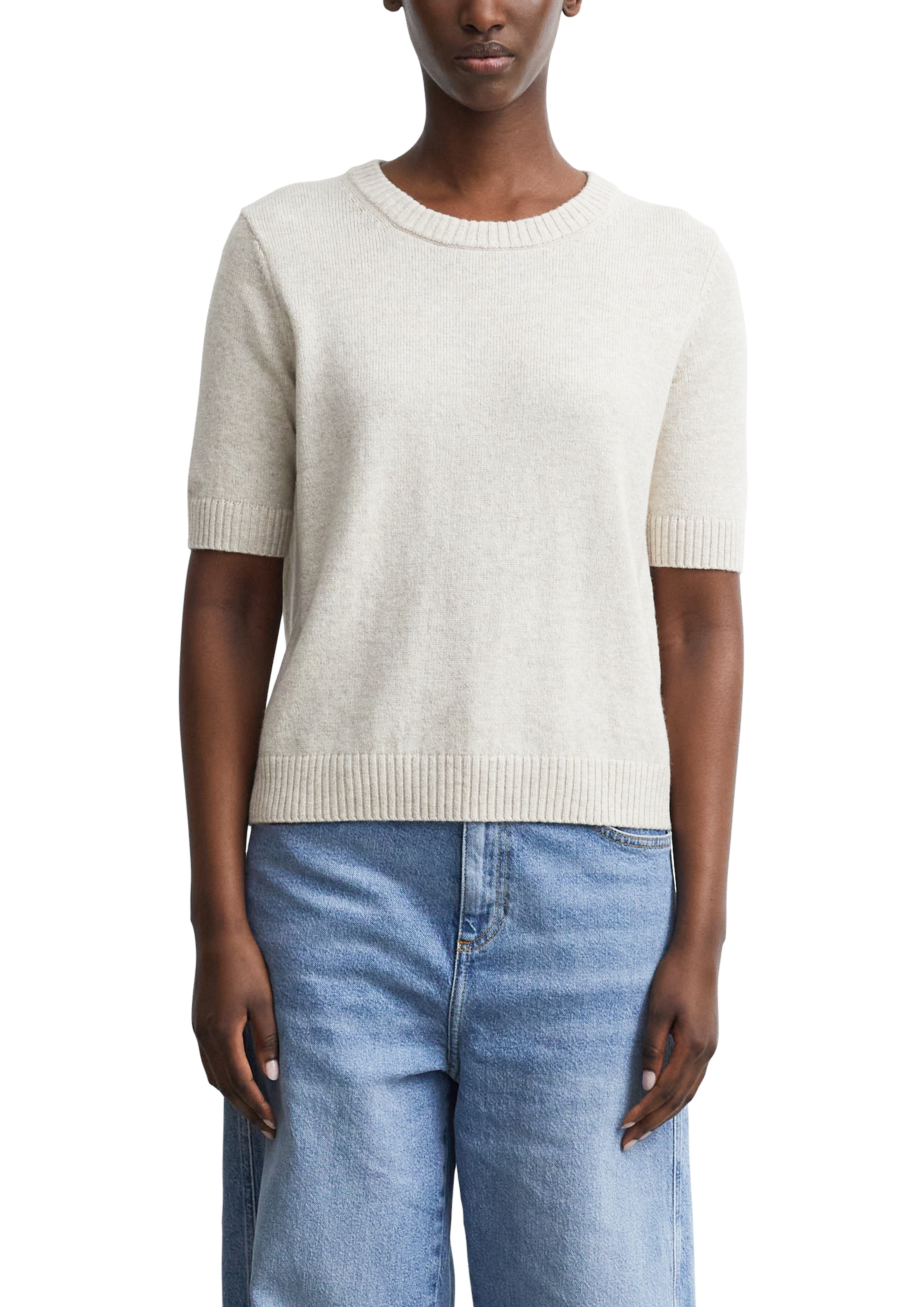 Image of Comma Strickpullover Sommer-Wollpullover mit Kurzarm
