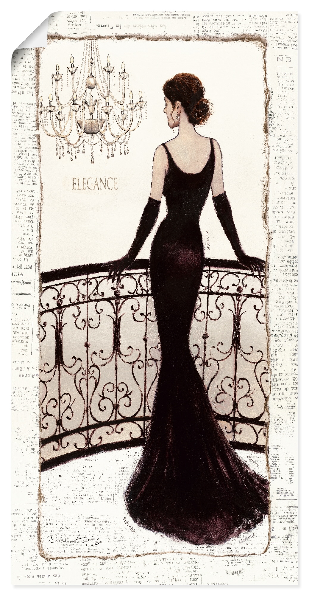 Artland Wandbild »Die schöne in Schwarz«, Frau, (1 St.), als Leinwandbild,  Wandaufkleber oder Poster in versch. Grössen günstig kaufen | Poster
