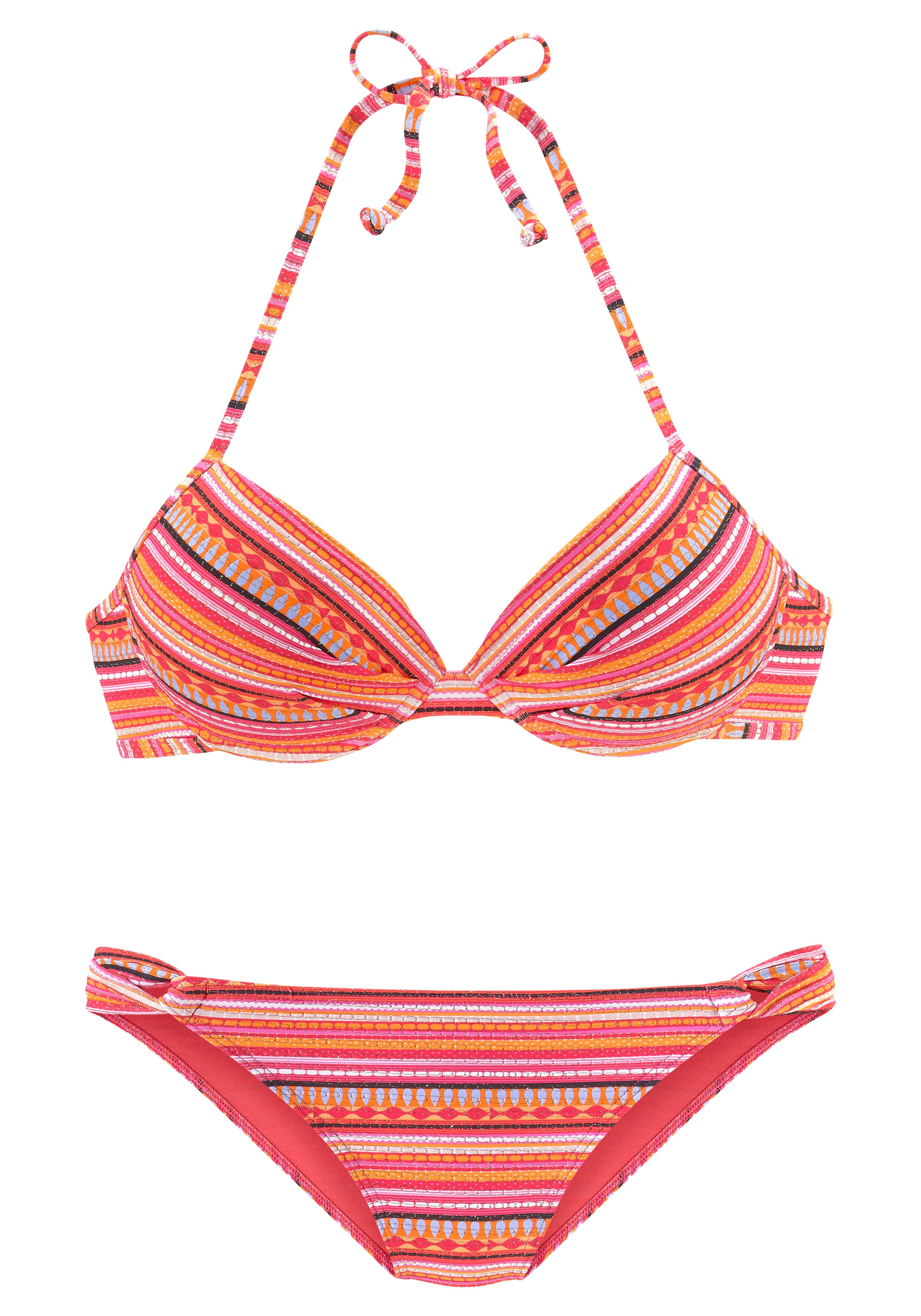 LASCANA Push-Up-Bikini, mit glitzernden Streifen