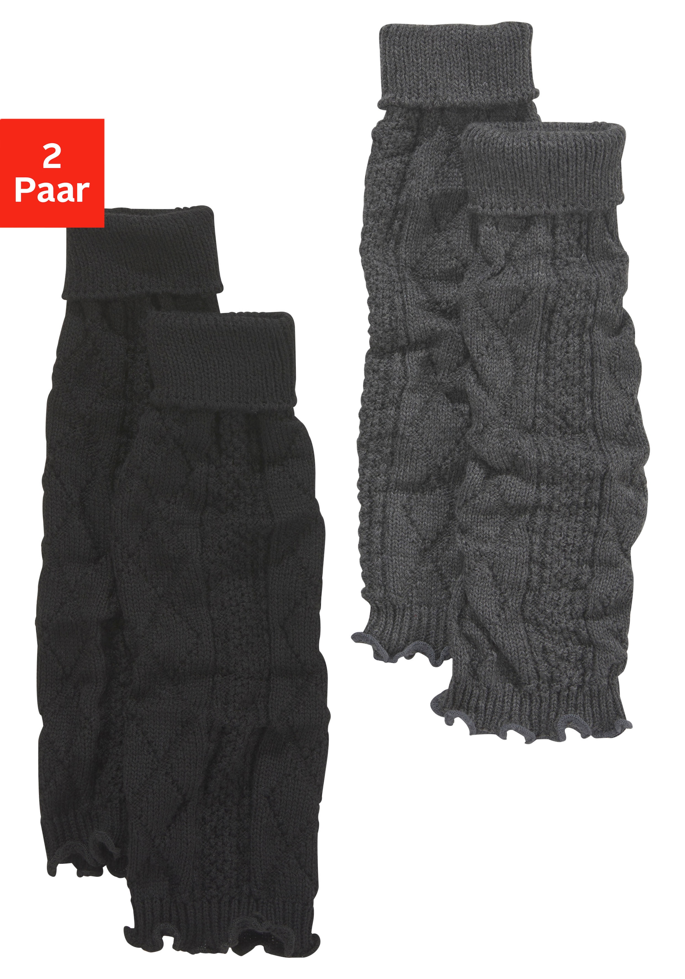 Lavana Stulpensocken, (Packung, 2 Paar), mit Zopfstrickmuster