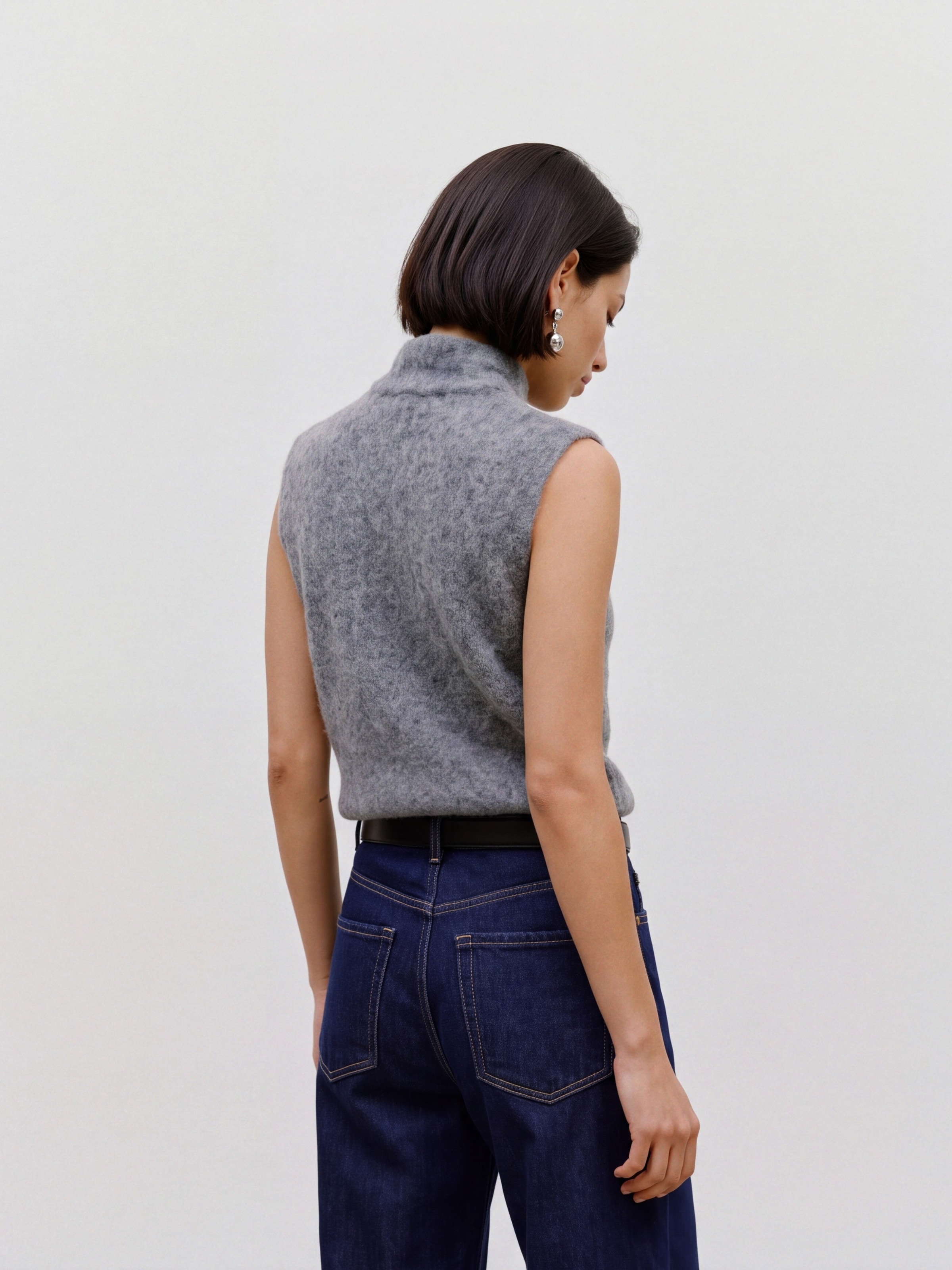 TOPSHOP Strickpullover »TSCASSI KNITTED TIE NECK TOP KNT NOOS« Materialmix, normal geschnitten