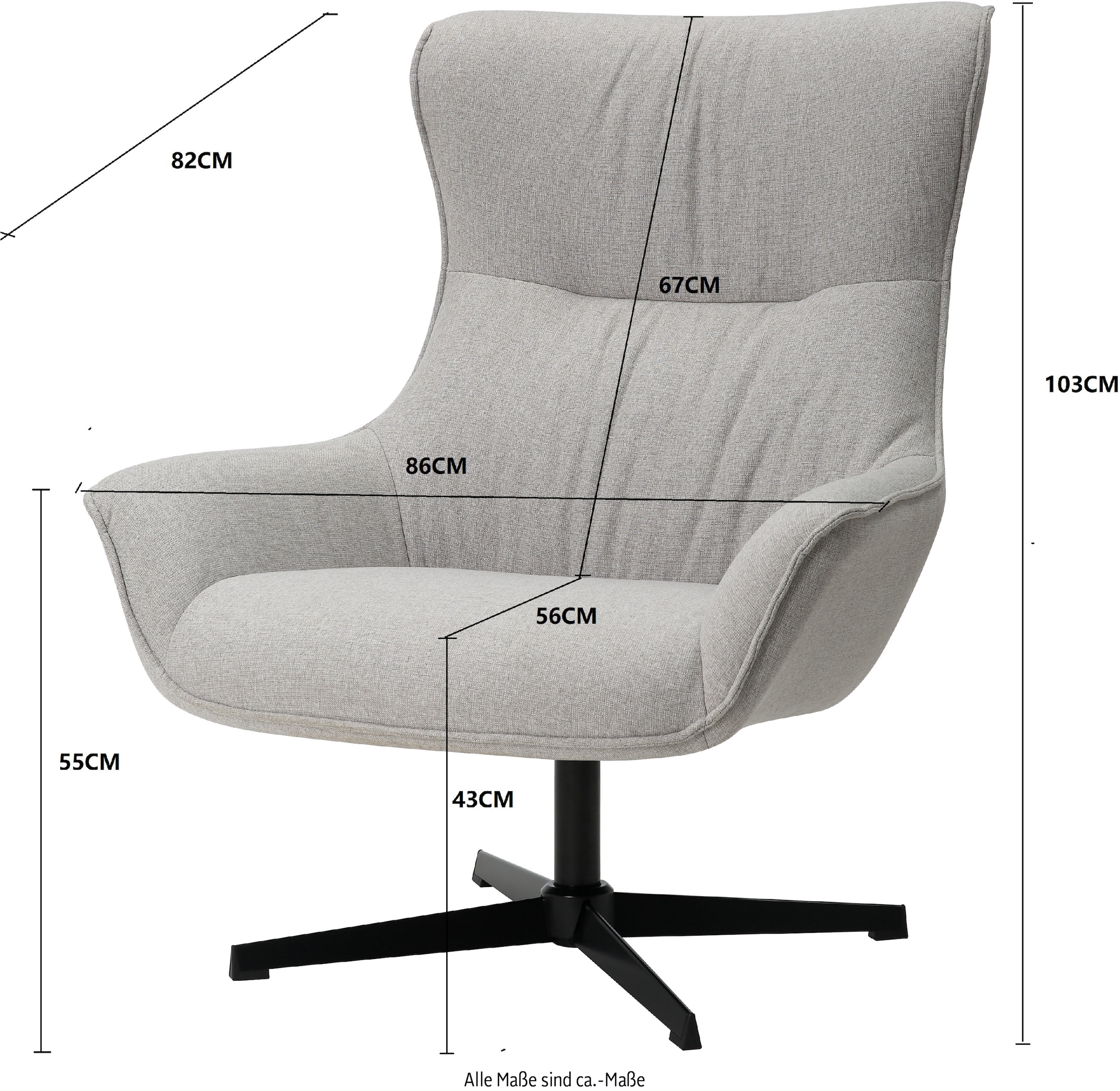 INOSIGN Fauteuil à oreilles »FORNEY, Relax-Sessel, TV-Sessel, Lounge-Sessel,« 360° drehbar