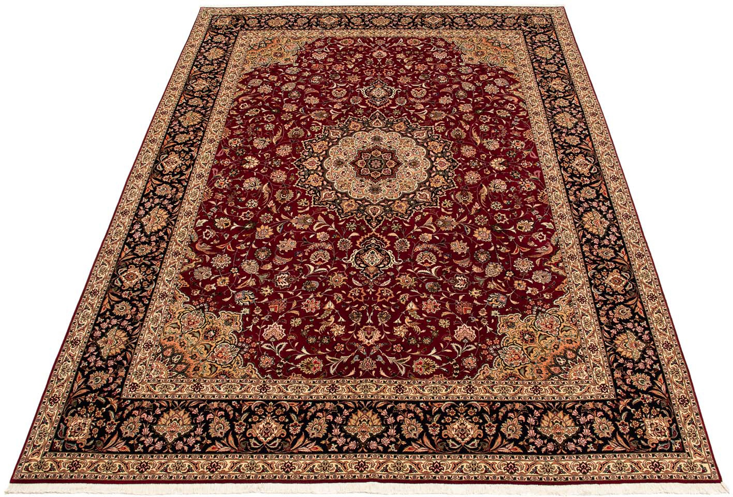 Image of morgenland Orientteppich »Perser - Täbriz - Royal - 393 x 298 cm - dunkelrot«, rechteckig, 7 mm Höhe, Wohnzimmer, Handgeknüpft, Einzelstück mit Zertifikat bei Ackermann Versand Schweiz
