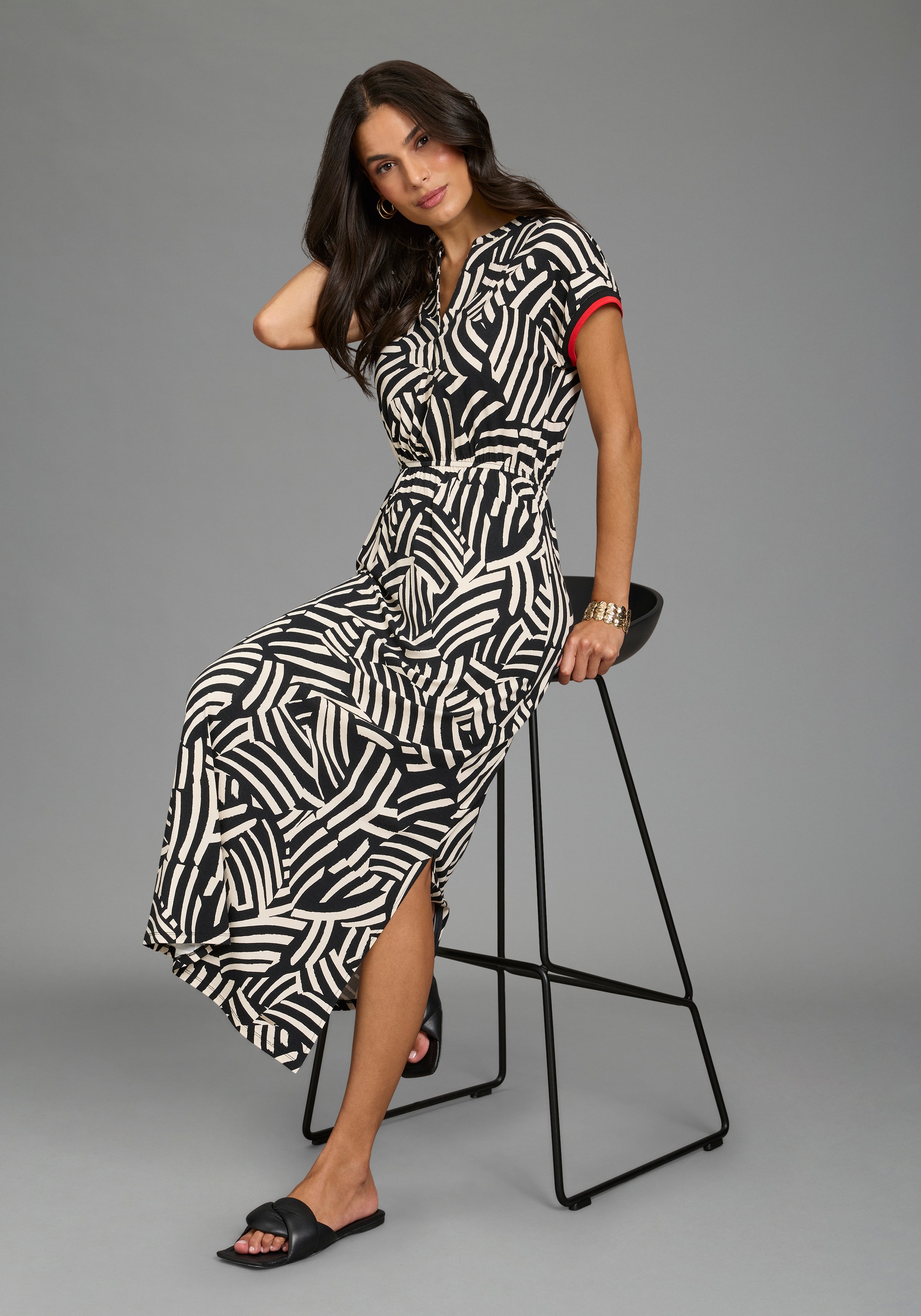 Laura Scott Sommerkleid gemustertes Design, für Casualmode und Sommermode