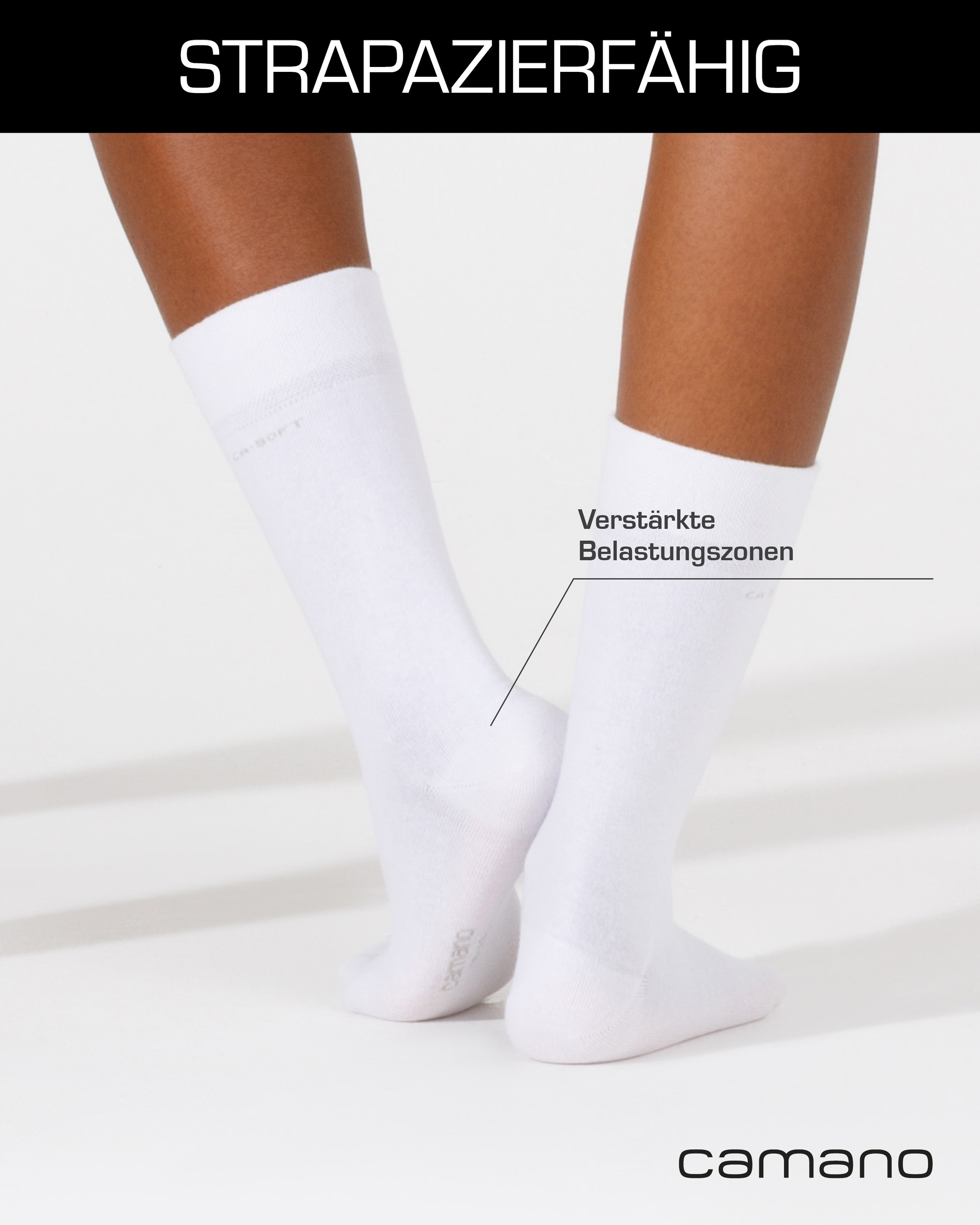 Camano Socken »ca-soft« 4 Paar,  mit verstärktem Fersen- und Zehenbereich