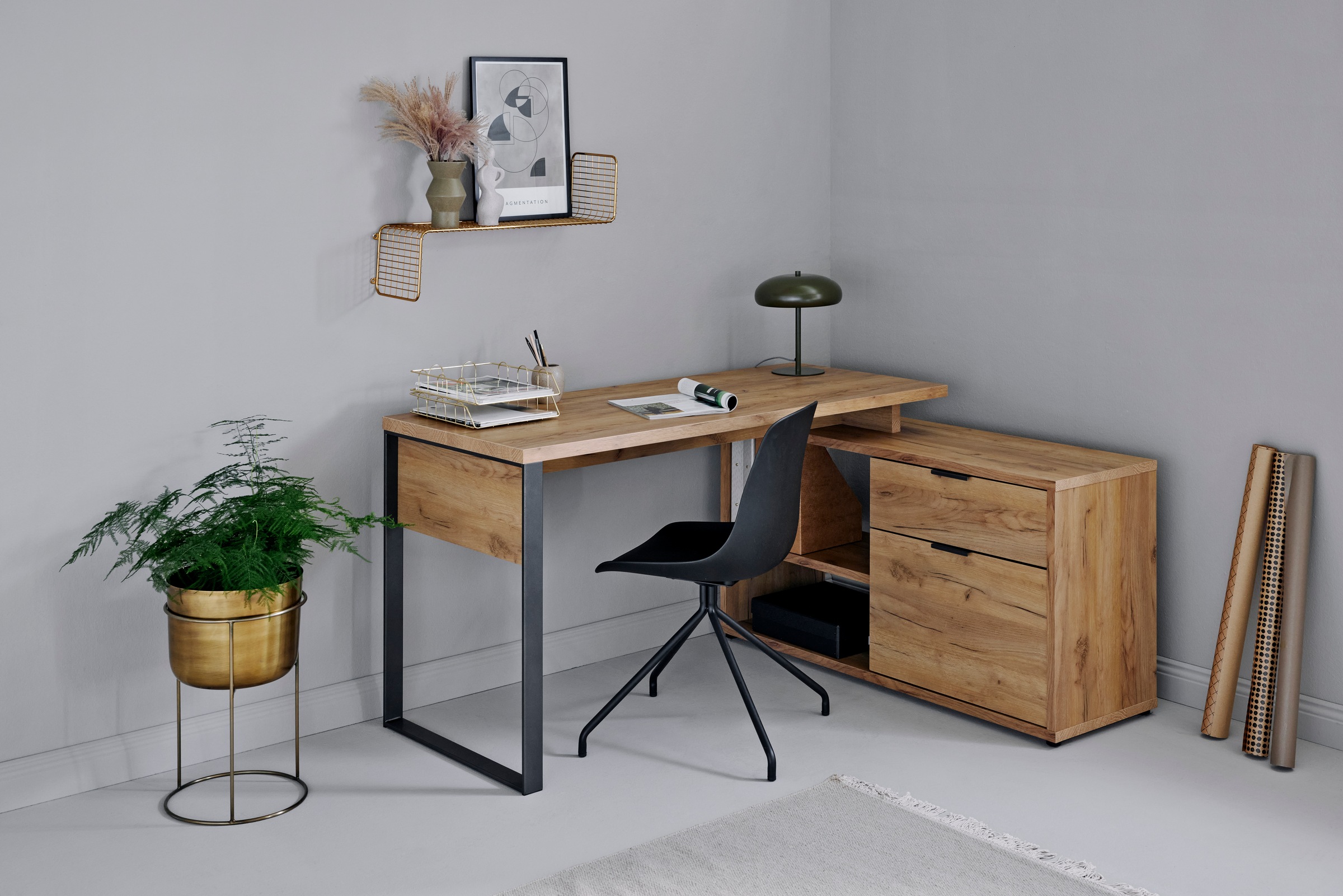 Jahnke Bureau d'angle »LOOP C 150 E« 1 cuis tlg. bureau d'angle, montage réversible, beaucoup de rangement