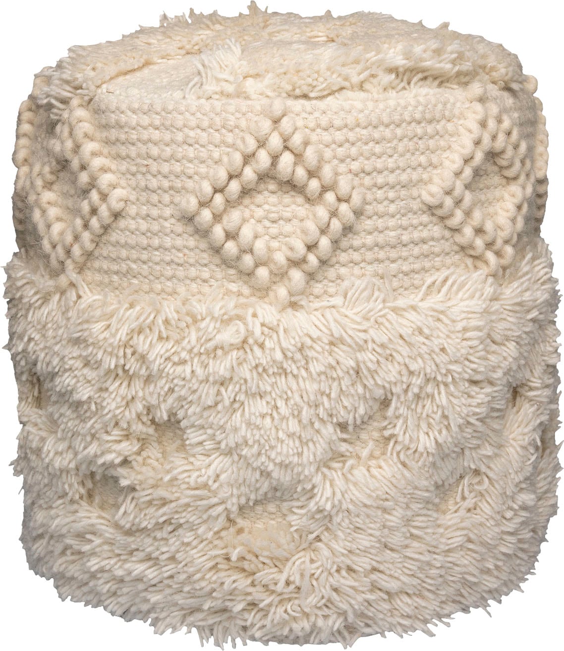 Image of Kayoom Pouf "Bohist 125 35cm x 35cm, Strukturen mit Fransen und Quasten" 1 Stk. tlg. handgefertigt, Unikat, sehr gut kombinierbar, vielfältig im Einsatz