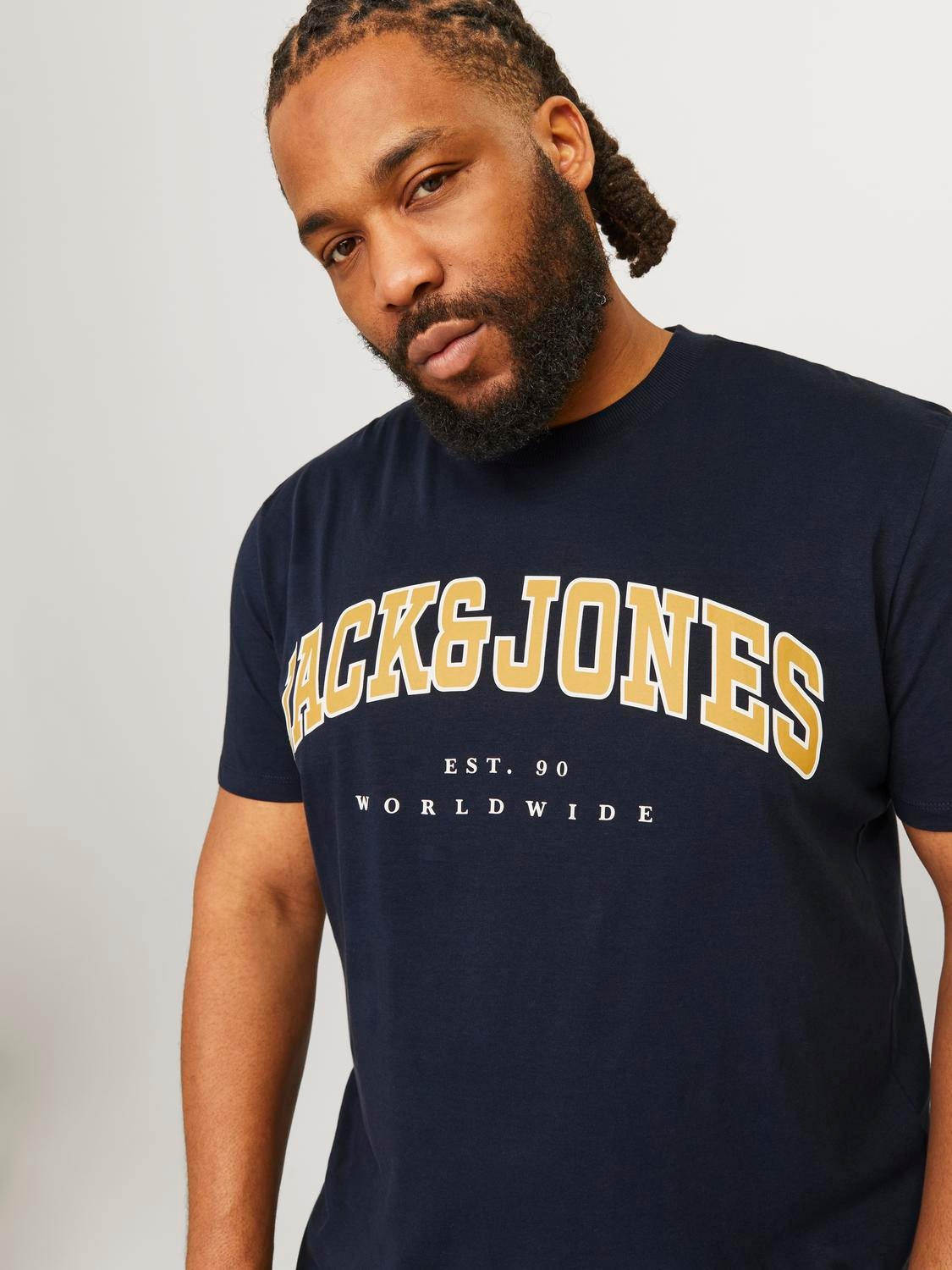 Jack & Jones PlusSize T-Shirt »JJECALEB VARSITY TEE SS O-NECK NOOS PLS«