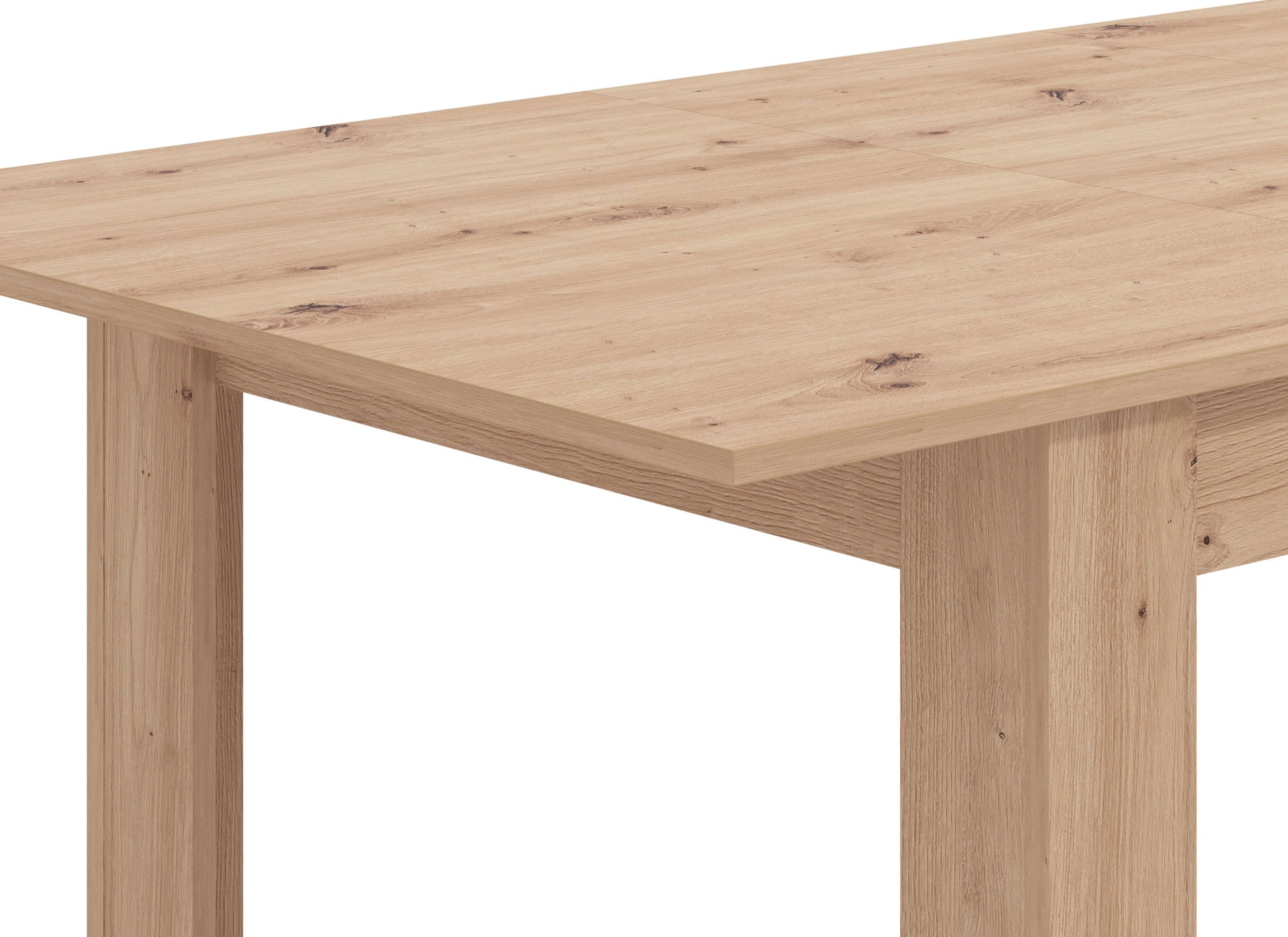 Home affaire Esstisch »Hamar Esszimmertisch 120x80, Weiss oder Eiche Holz Küchentisch«, Verlängerbar durch Einlegeplatte, max. Breite 160 cm
