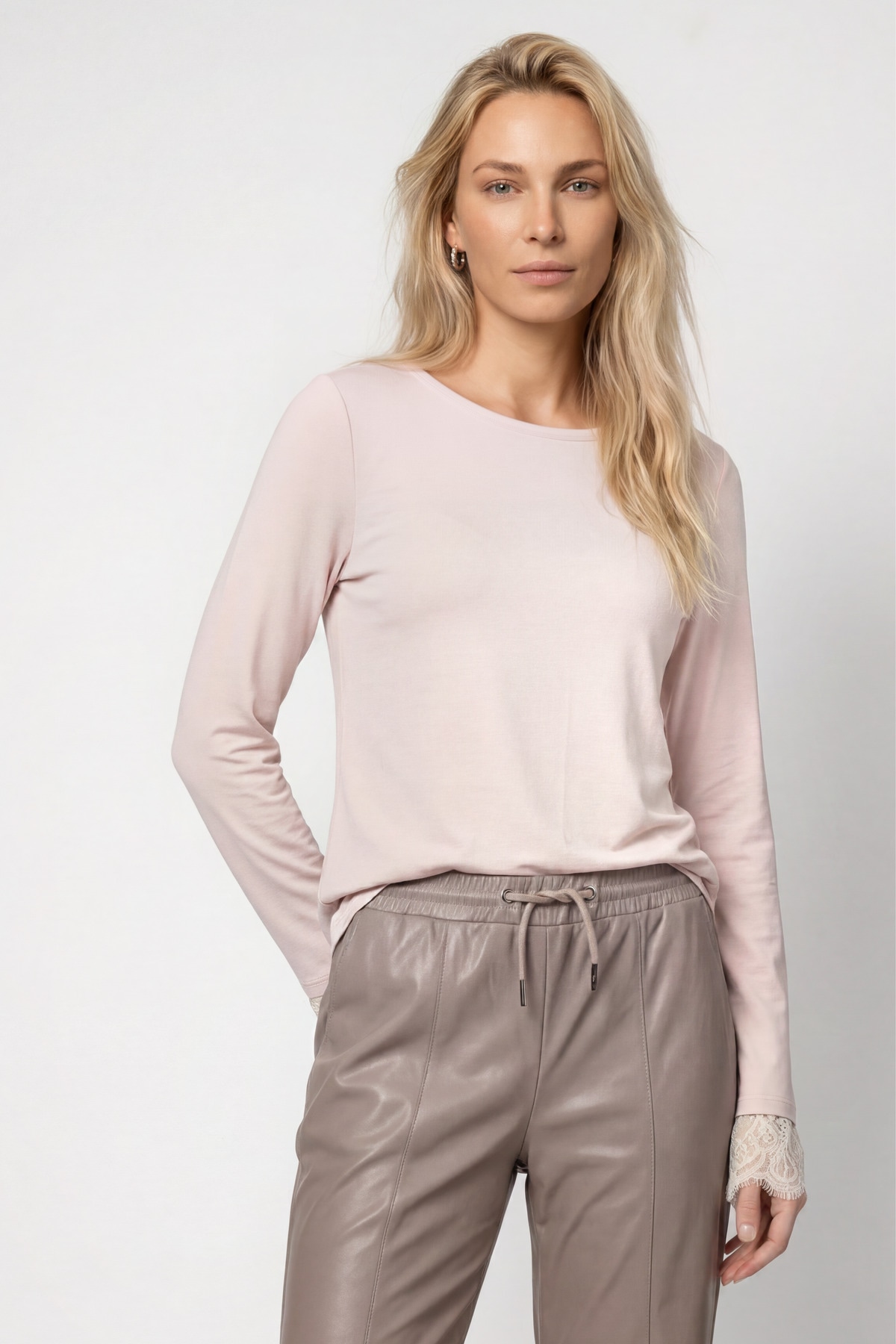 Image of Monari Langarmshirt "Shirt Basic Spitzendetail" Regular fit mit Spitzenborte