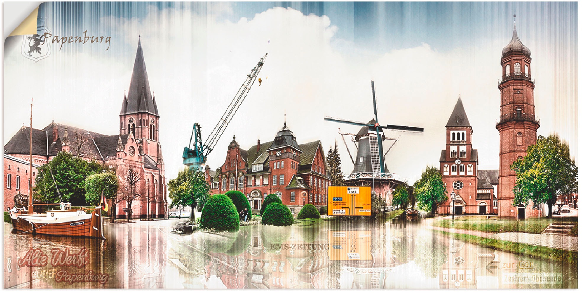 Image of Artland Wandbild »Papenburg Emsland Collage 01«, Gebäude, (1 St.), in vielen Grössen & Produktarten -Leinwandbild, Poster, Wandaufkleber / Wandtattoo auch für Badezimmer geeignet bei Ackermann Versand Schweiz