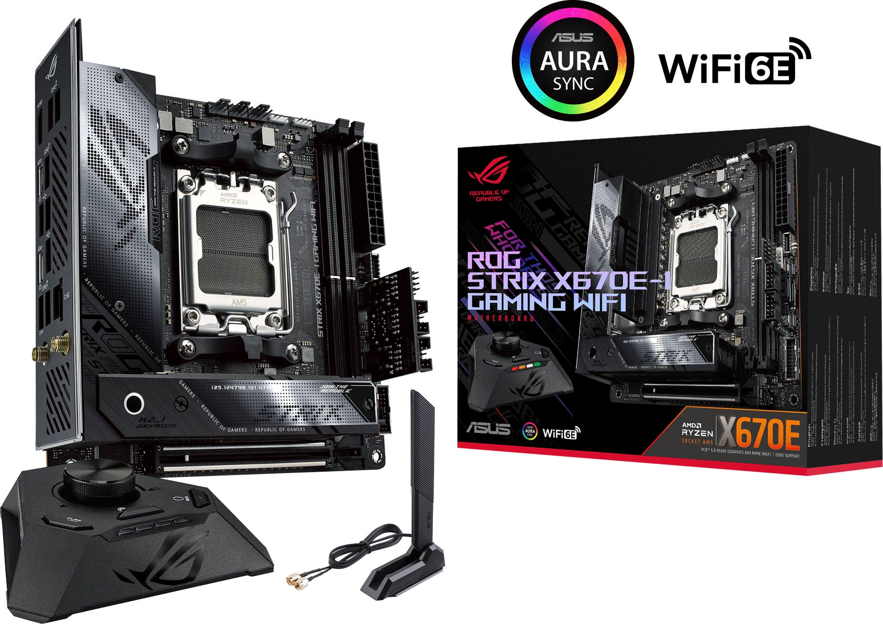 Mainboard »ROG STRIX X670E-I GAMING WIFI«, Ryzen 7000, mini-ITX, DDR5 Speicher, 2x...