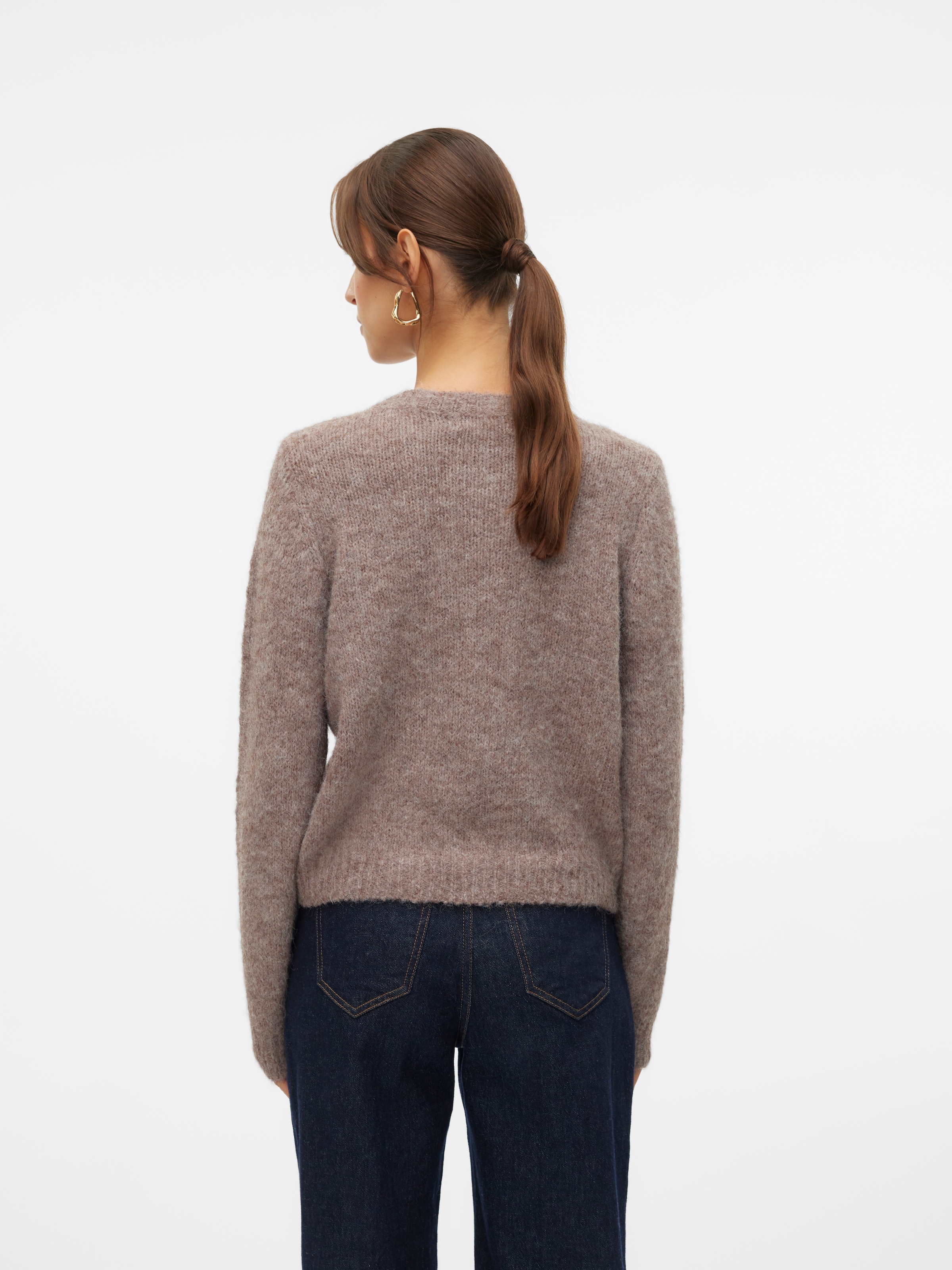 Vero Moda Strickjacke »VMNOVAH LS O-NECK BUTTON CARDI GA NOOS« Materialmix, regular fit