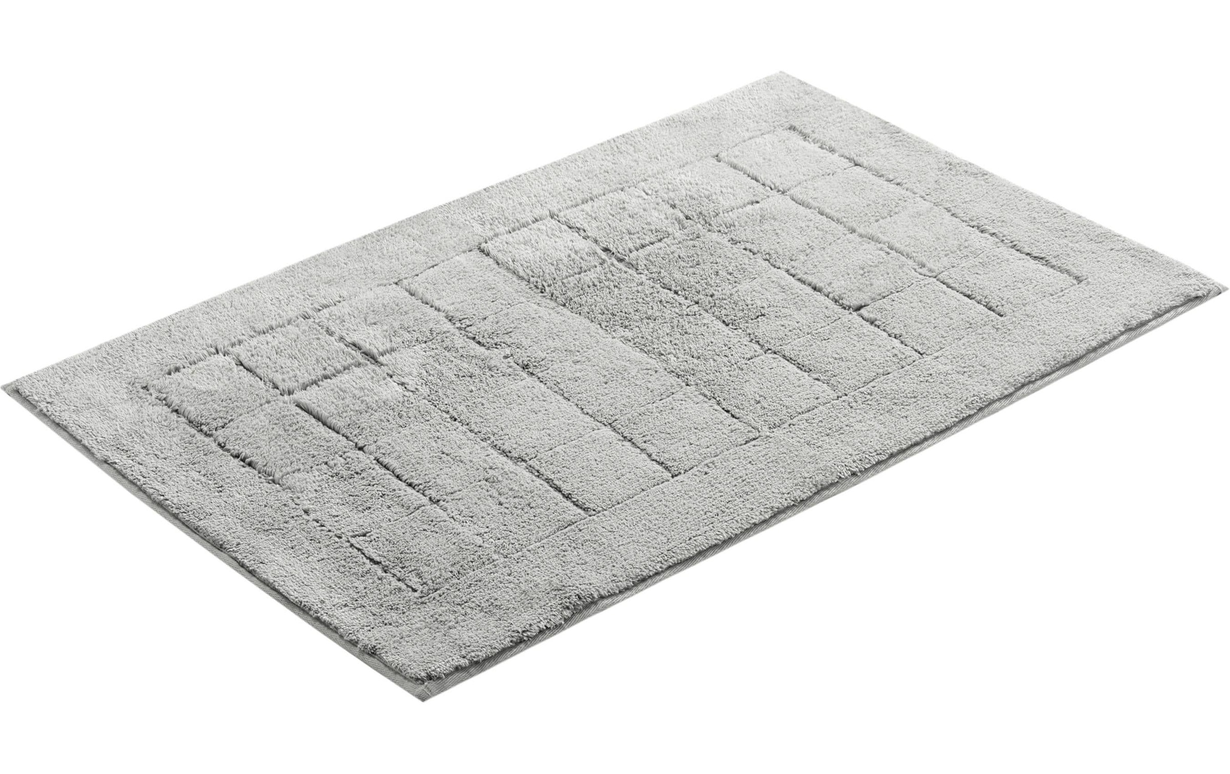 Image of Vossen Badematte "Exclusive 60 x 100 cm" Höhe 20 mm rutschhemmend beschichtet fussbodenheizungsgeeignet Badteppich, Uni-Farben, Karo Muster, Hoch-Tief Effekt, reine Baumwolle