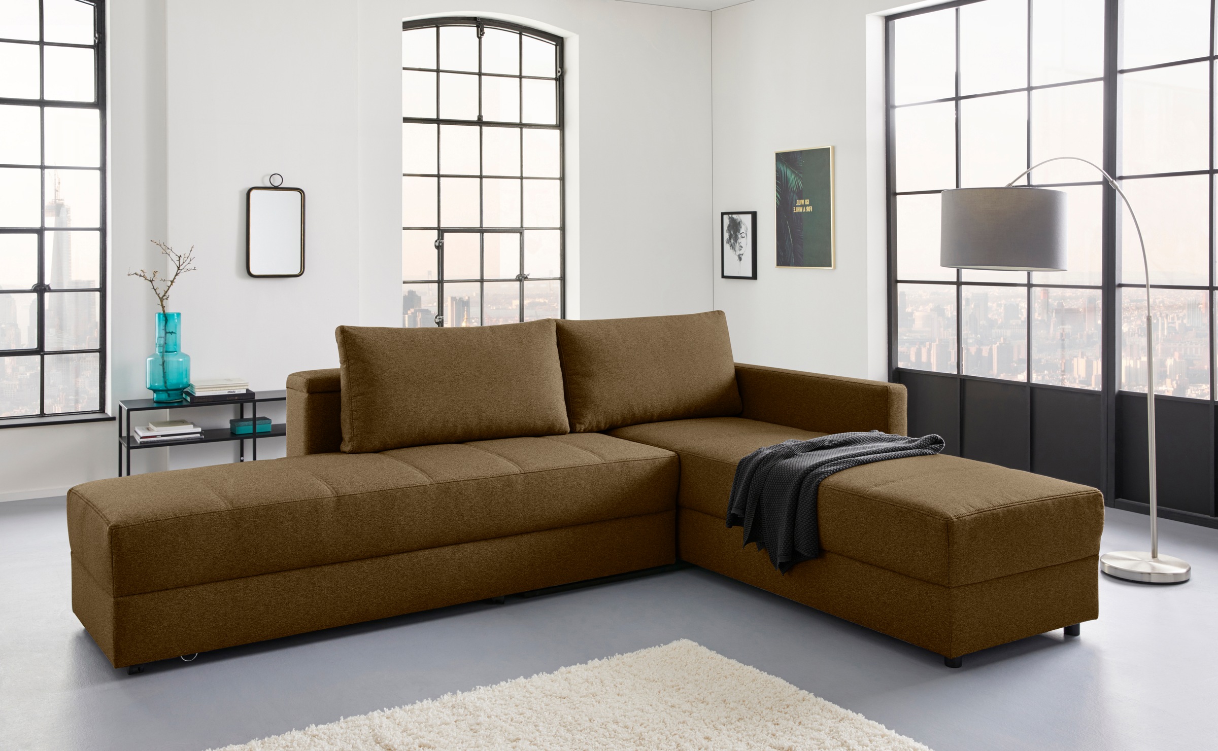 LOOKS by Wolfgang Joop Ecksofa »LooksIII L-Form«, durch Drehfunktion zum Bett wandelbar, inklusive Staufach