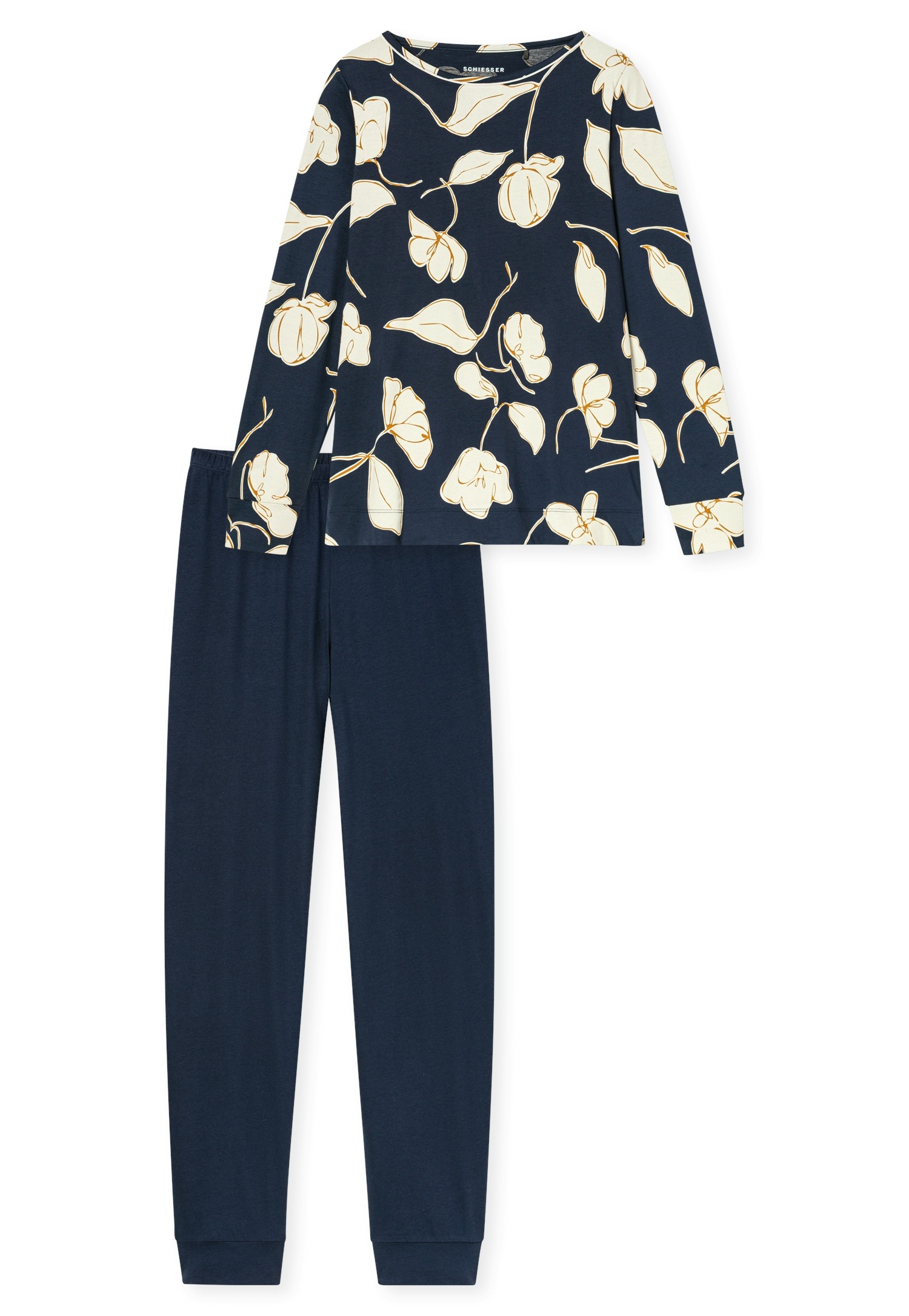 Schiesser Schlafanzug »Comfort Nightwear« 2 mit rundem Halsausschnitt