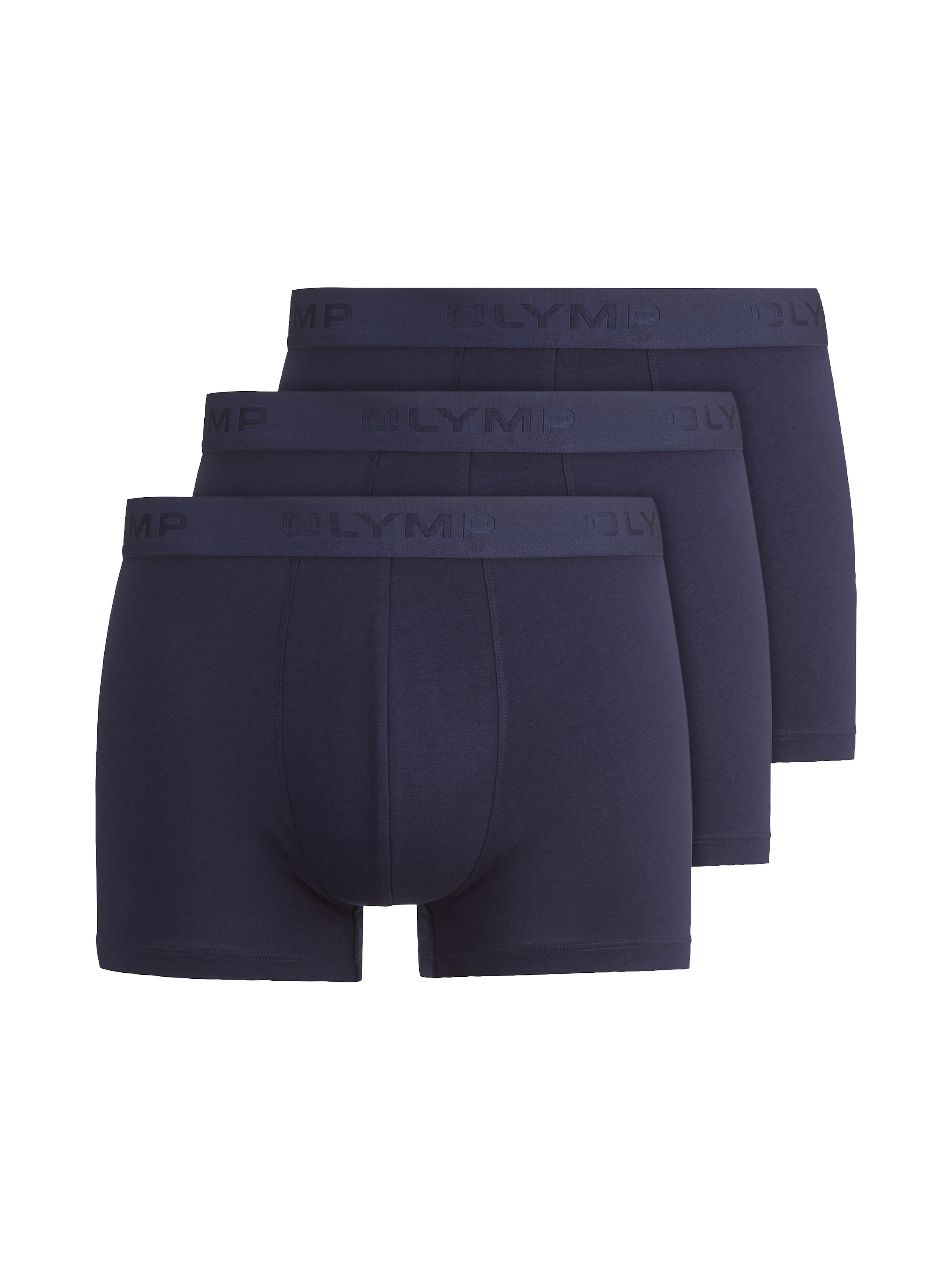 OLYMP Boxershorts Packung, 3er, 3 Stk. tlg., mit Ton-in-Ton Markenlogo