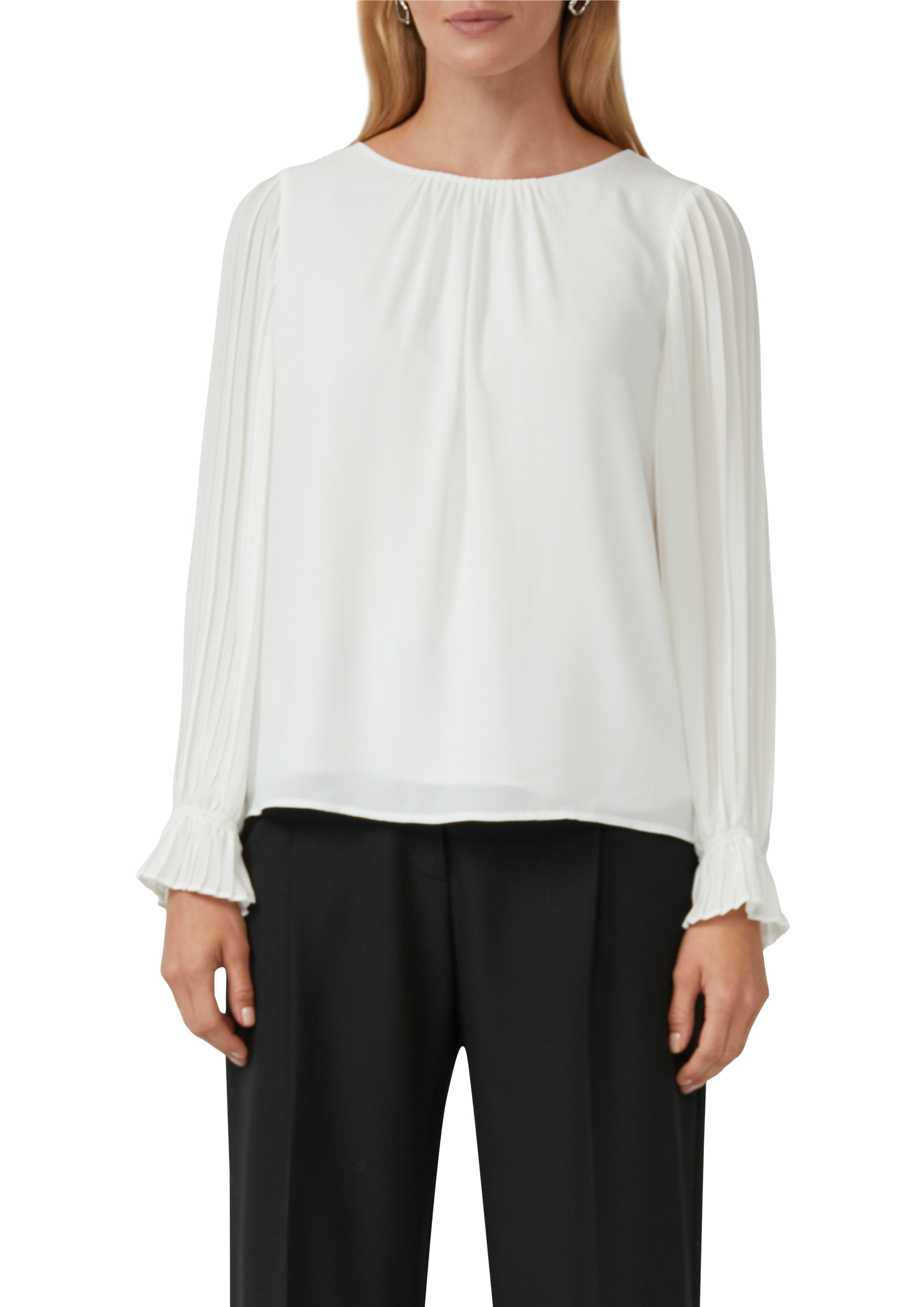 Image of s.Oliver BLACK LABEL Langarmbluse mit gerafften Armen