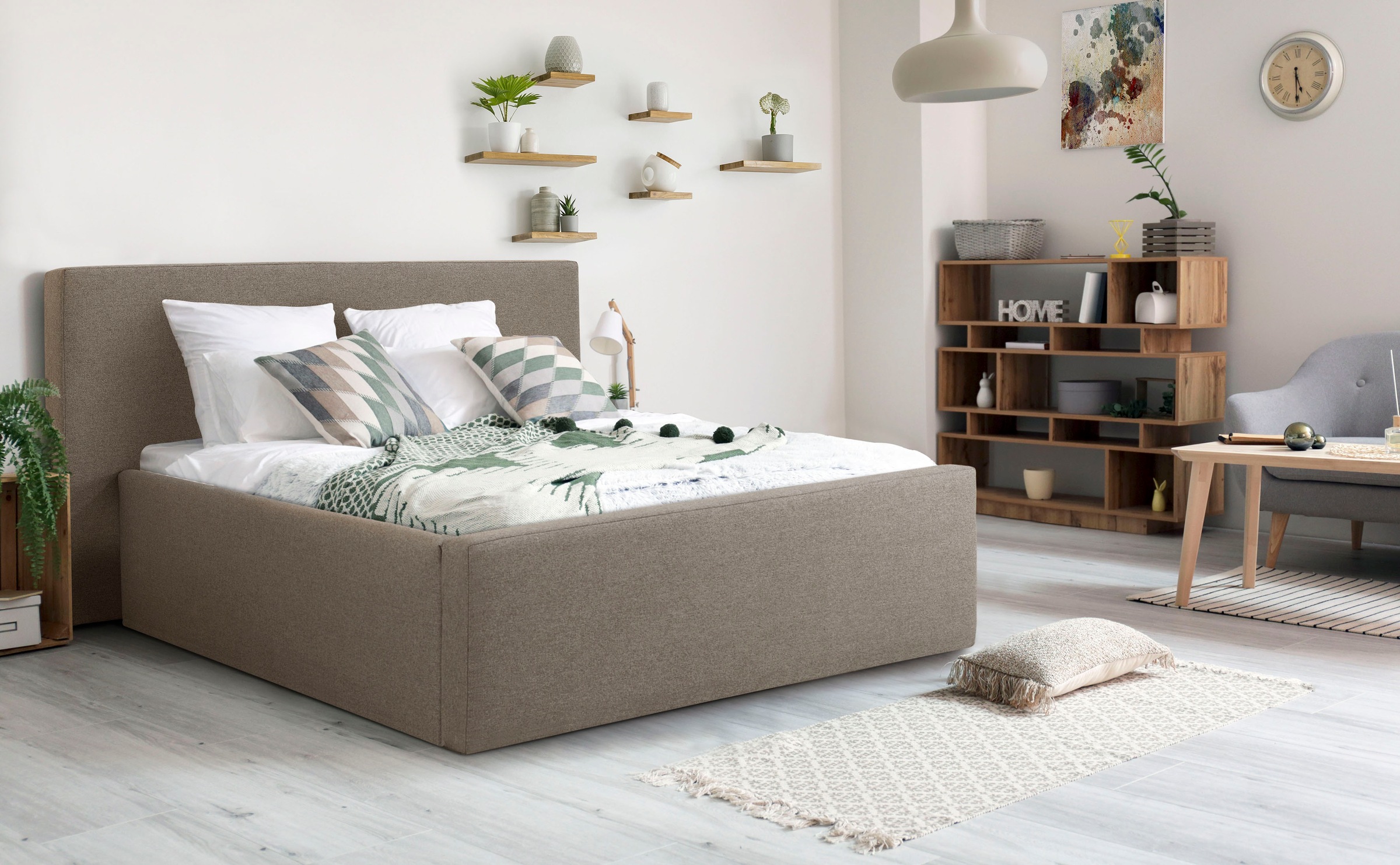 Image of my home Polsterbett »Dalina«, geradliniges Kopfteil, in 5 Breiten, auch in 220cm Länge, incl. Roll-Lattenrost bei Ackermann Versand Schweiz