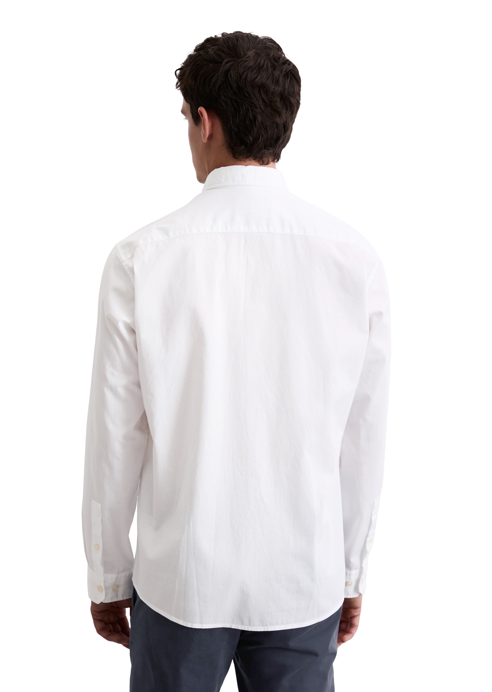 Marc O'Polo Langarmhemd, regular fit aus Bio-Baumwolle, Button-down-Kragen, mit Struktur