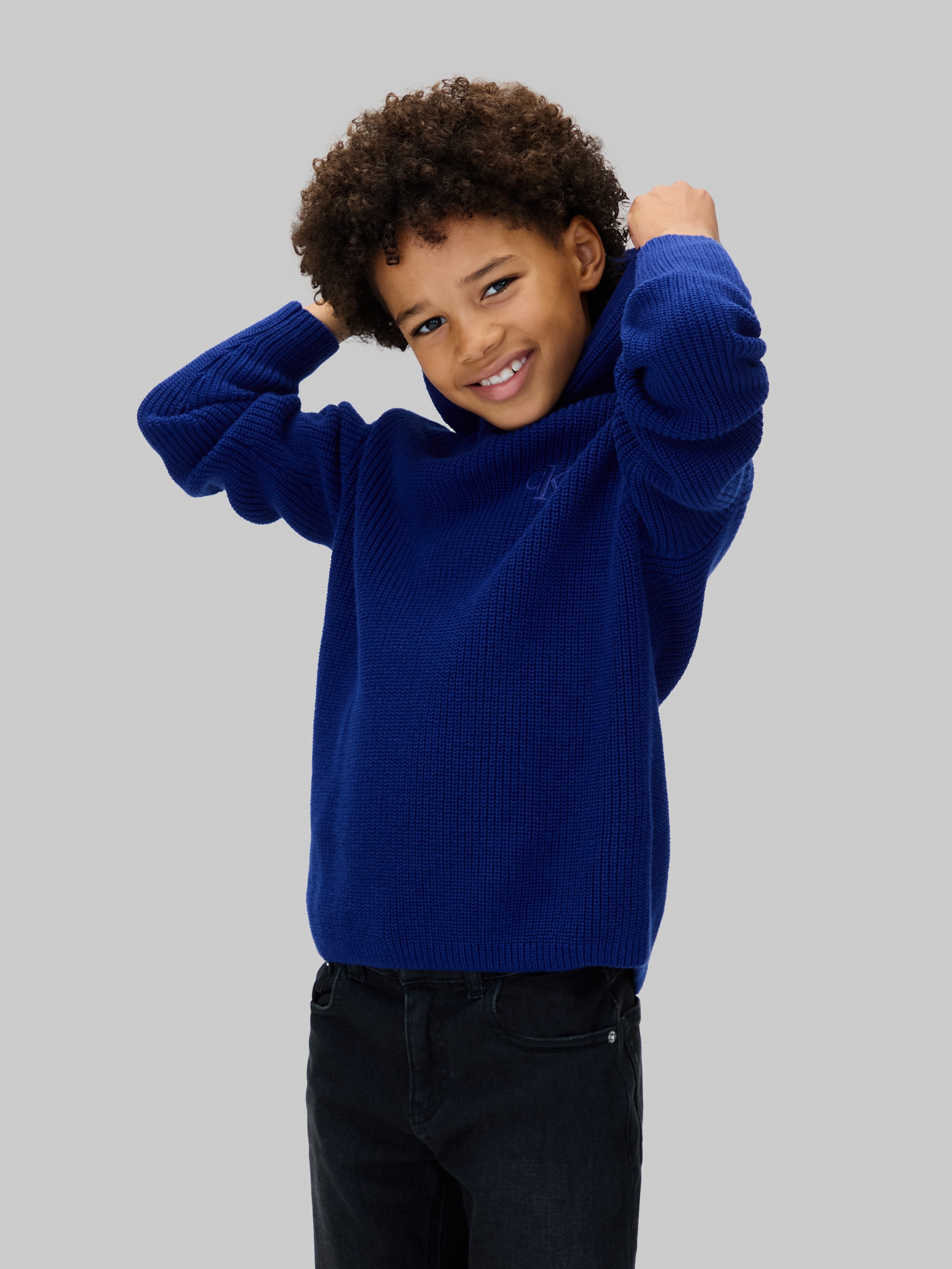 Image of Calvin Klein Jeans Strickpullover "RIB KNIT HOODIE" für Kinder bis 16 Jahre, mit Kapuze