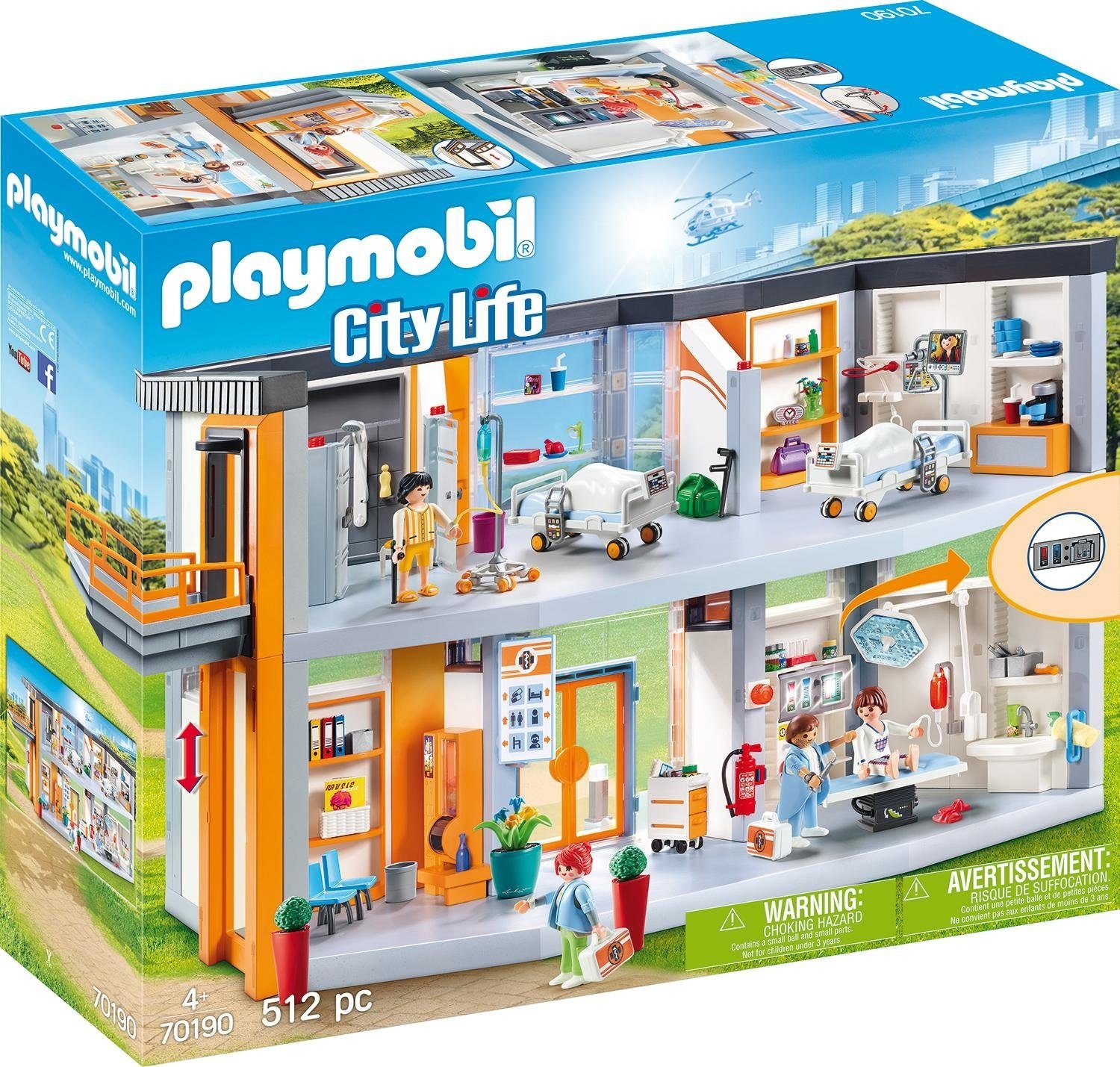 Image of Playmobil® Konstruktions-Spielset »Grosses Krankenhaus mit Einrichtung (70190), City Life«, (512 St.), Made in Germany bei Ackermann Versand Schweiz