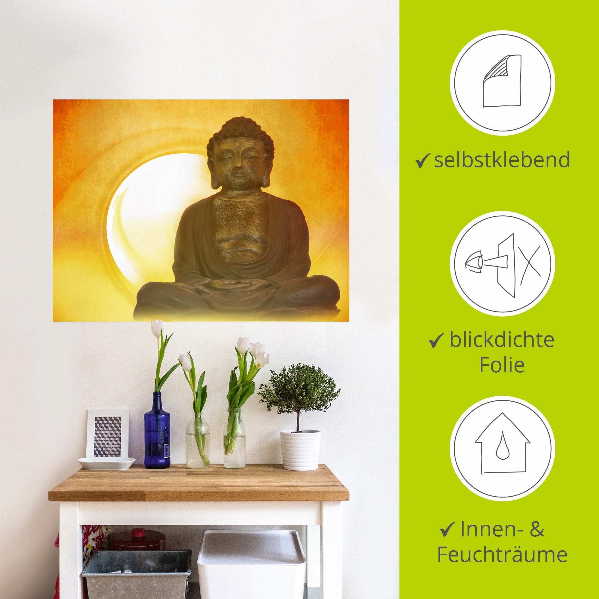 Artland Wandbild »Buddha 2«, Religion, (1 St.), als Leinwandbild, Poster, Wandaufkleber in verschied. Grössen