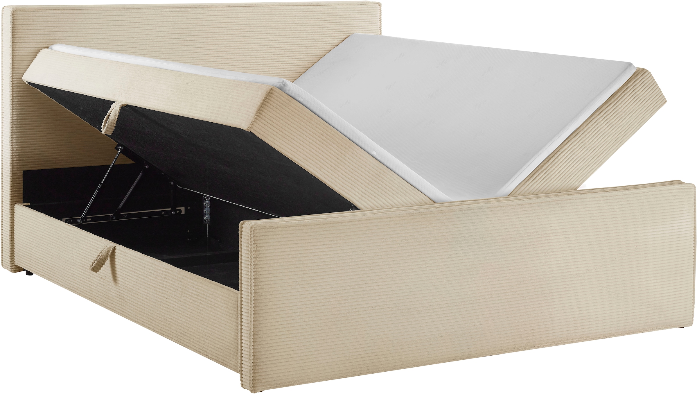 GOODproduct Boxbett »Henno inkl. Bettkasten und Topper, Liegefläche 180x200cm« erhältlich in hochwertigem Cord-Stoff und der Grösse 180x200 cm