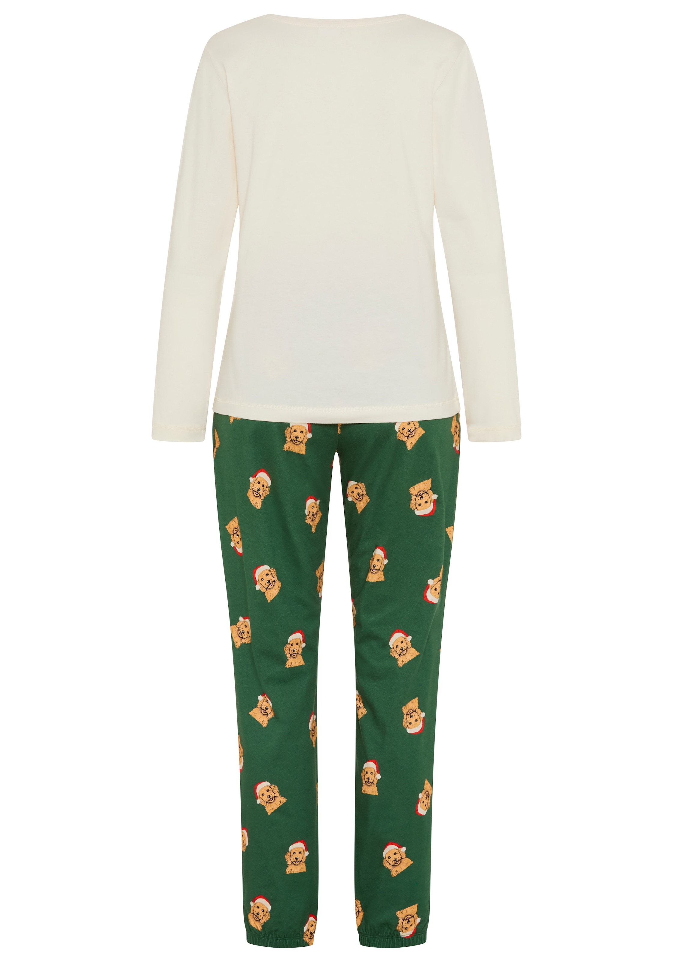 LASCANA Pyjama 2 mit süssem Weihnachts-Hunde-Print