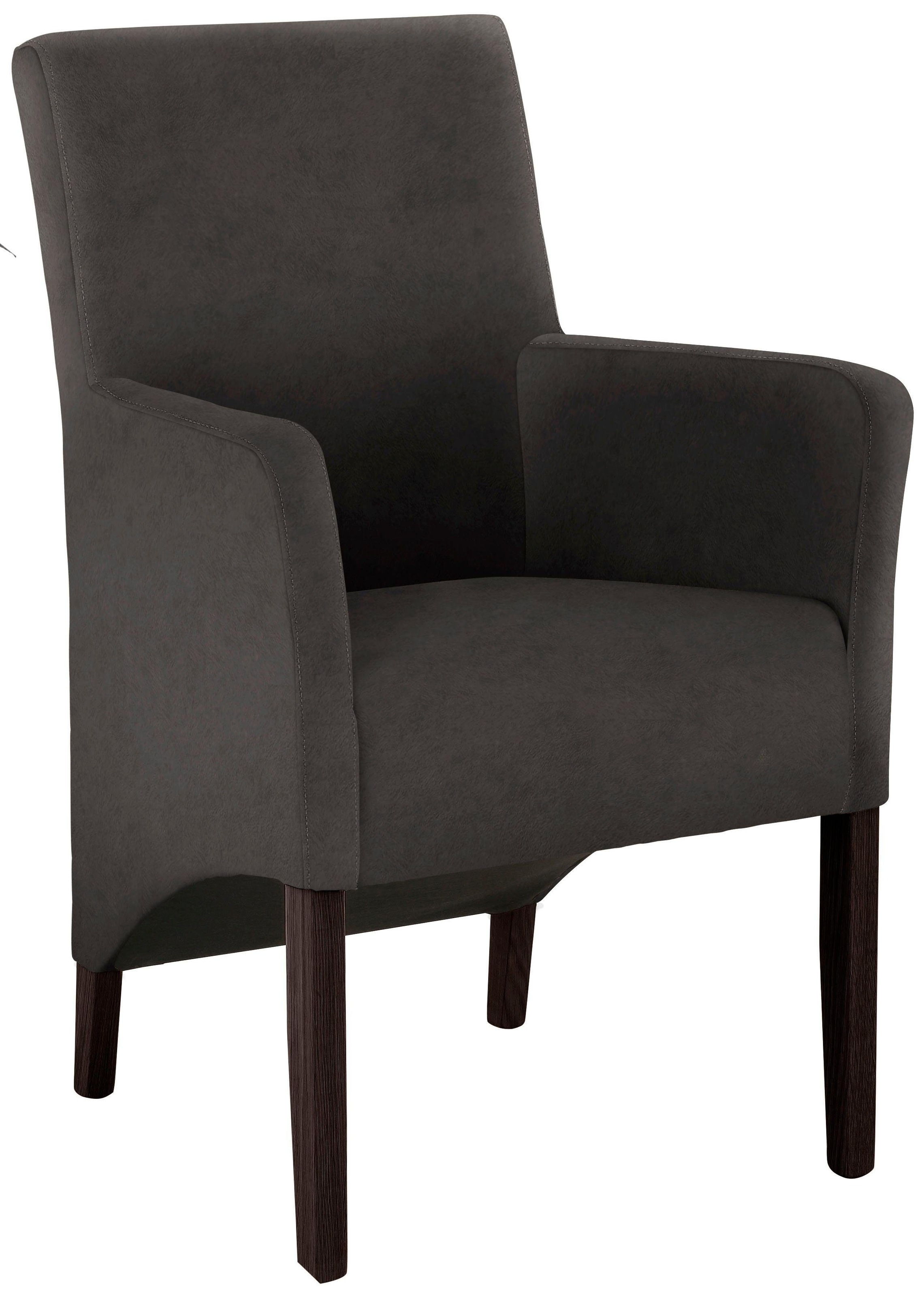 Image of Home affaire Armlehnstuhl »Melissa«, Luxus-Microfaser, Beine aus massiver Buche, wengefarben lackiert bei Ackermann Versand Schweiz